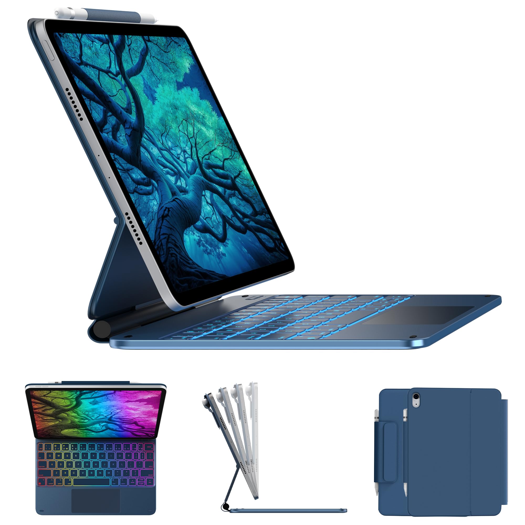 Magnetic Edge Keyboard Case for iPad 11th Gen (A16, 2025) & iPad 10th Gen 10.9