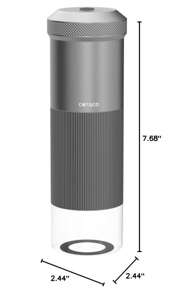 Premium Electric Coffee Grinder with Conical Burr - Portable & Rechargeable for Espresso, French Press, Drip Coffee - Adjustable Fine to Coarse Grind - Perfect for Home, Office & Travel (Silver)