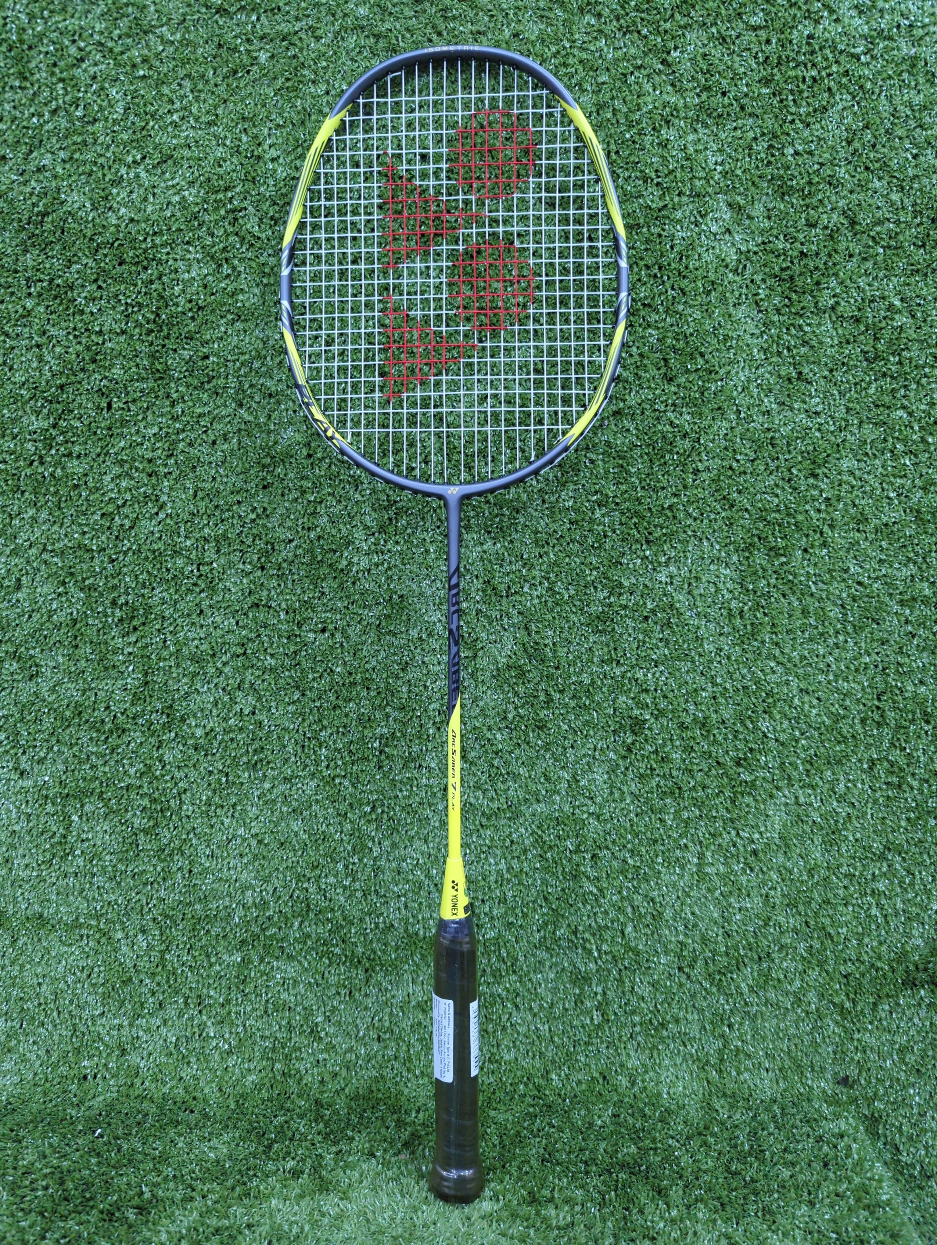 Yonex ARCSABER 7 Play Badminton Racket - Prestrung with Gray/Yellow Design | Lightweight & Durable for Beginners & Intermediate Players | Perfect for Indoor & Outdoor Games, Training & Tournaments