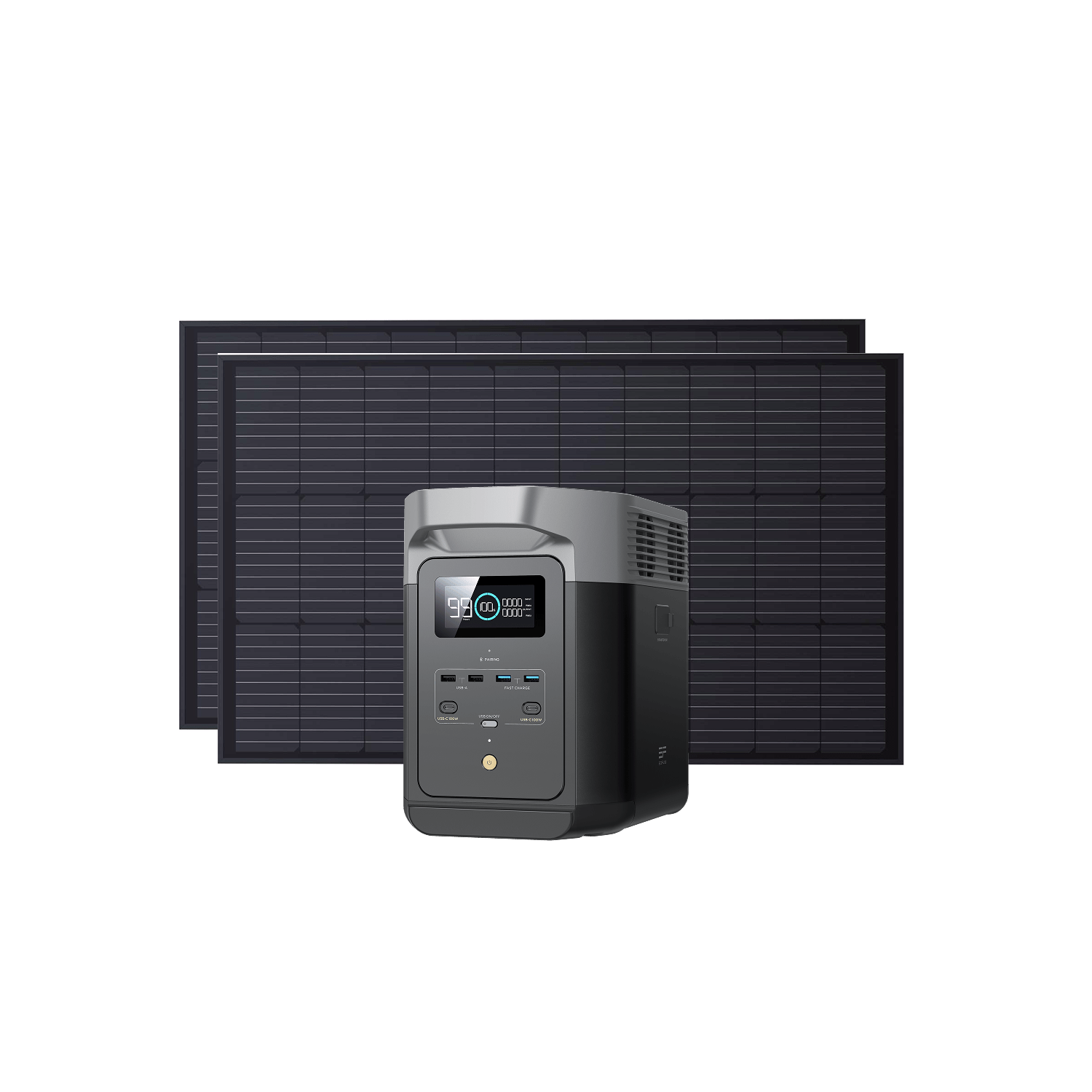 EcoFlow DELTA 2 Portable Power Station with 2 x 100W Solar Panels | Solar Generator for Camping, RV, Emergency Backup & Off-Grid Power
