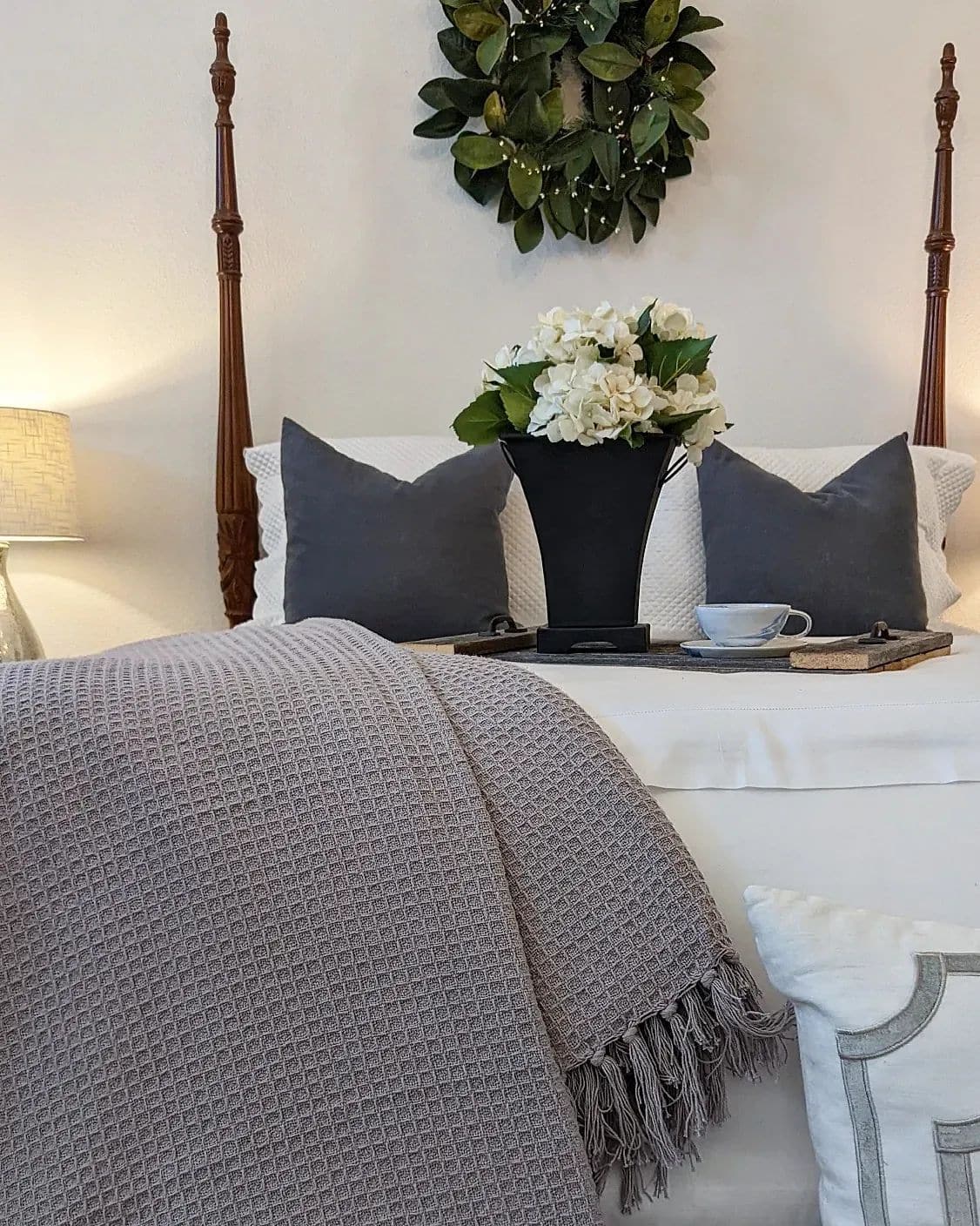 Soft Waffle Knit Cotton Blanket with Tassel Fringe - Cozy Throw Coverlet for Bed, Couch & Nursery - Perfect for Winter, Gifts & Home Decor