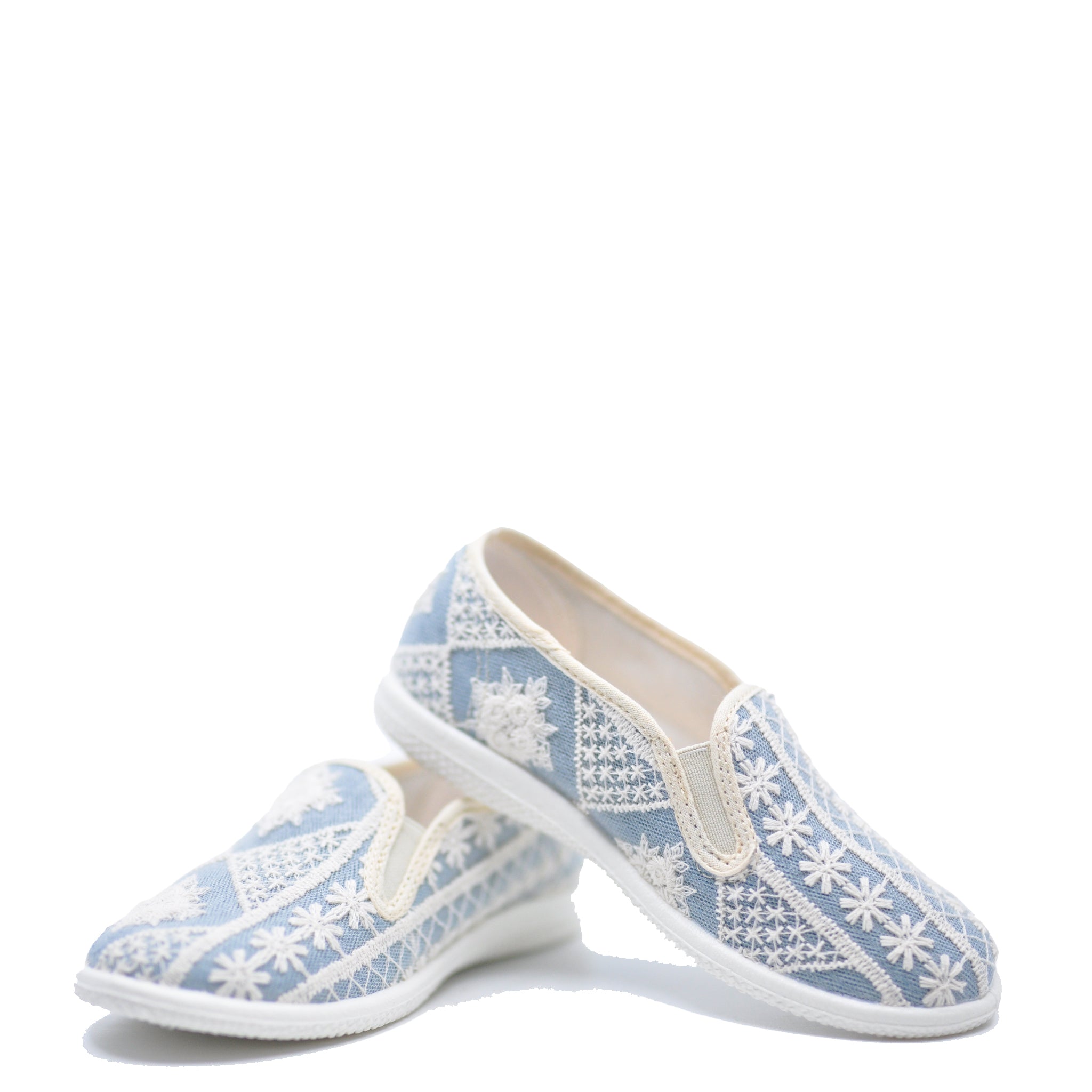 Pepe Blue and White Tapestry Slip On Shoes - Comfortable Bohemian Style Casual Loafers for Men & Women | Perfect for Home, Office, and Travel