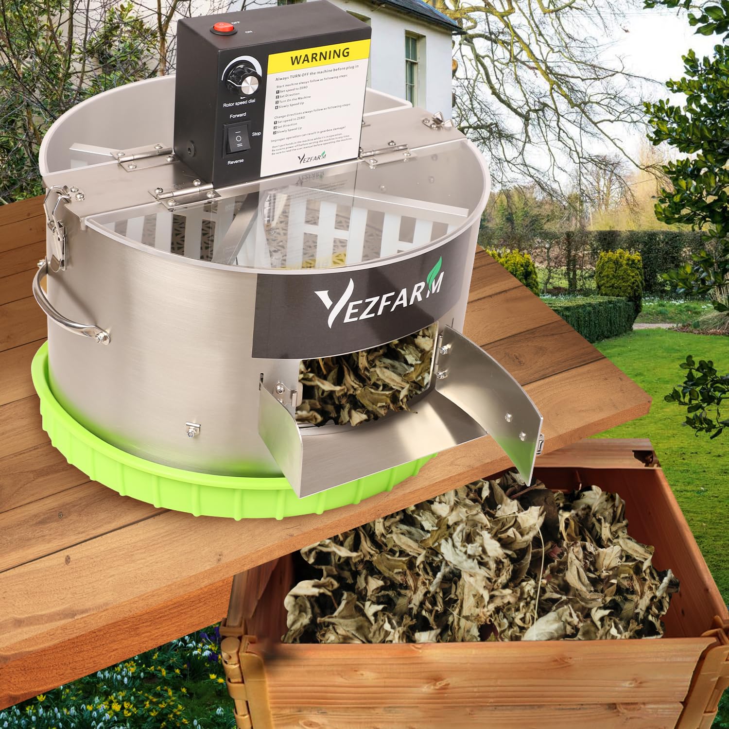 16 Inch Electric Bud Leaf Bowl Trimmer Machine for Wet & Dry Hydroponic Plants - Stainless Steel Blade with Silicone Tray - Perfect for Trimming Flowers, Buds, and Leaves in Hydroponic Gardening & Home Grow Operations