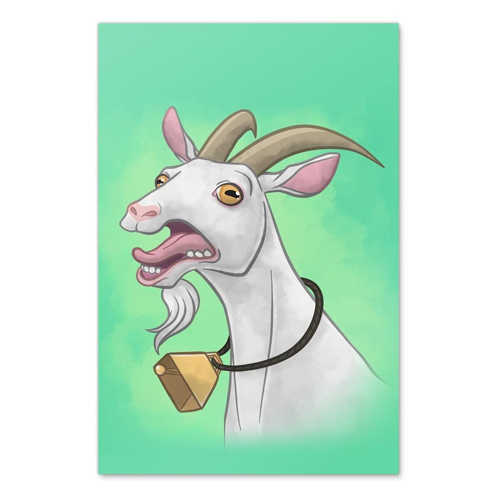 Vibrant Screaming Goat Wall Art Poster - Funny Animal Print Home Decor for Living Room, Bedroom & Office - Unique Gift Idea for Goat Lovers