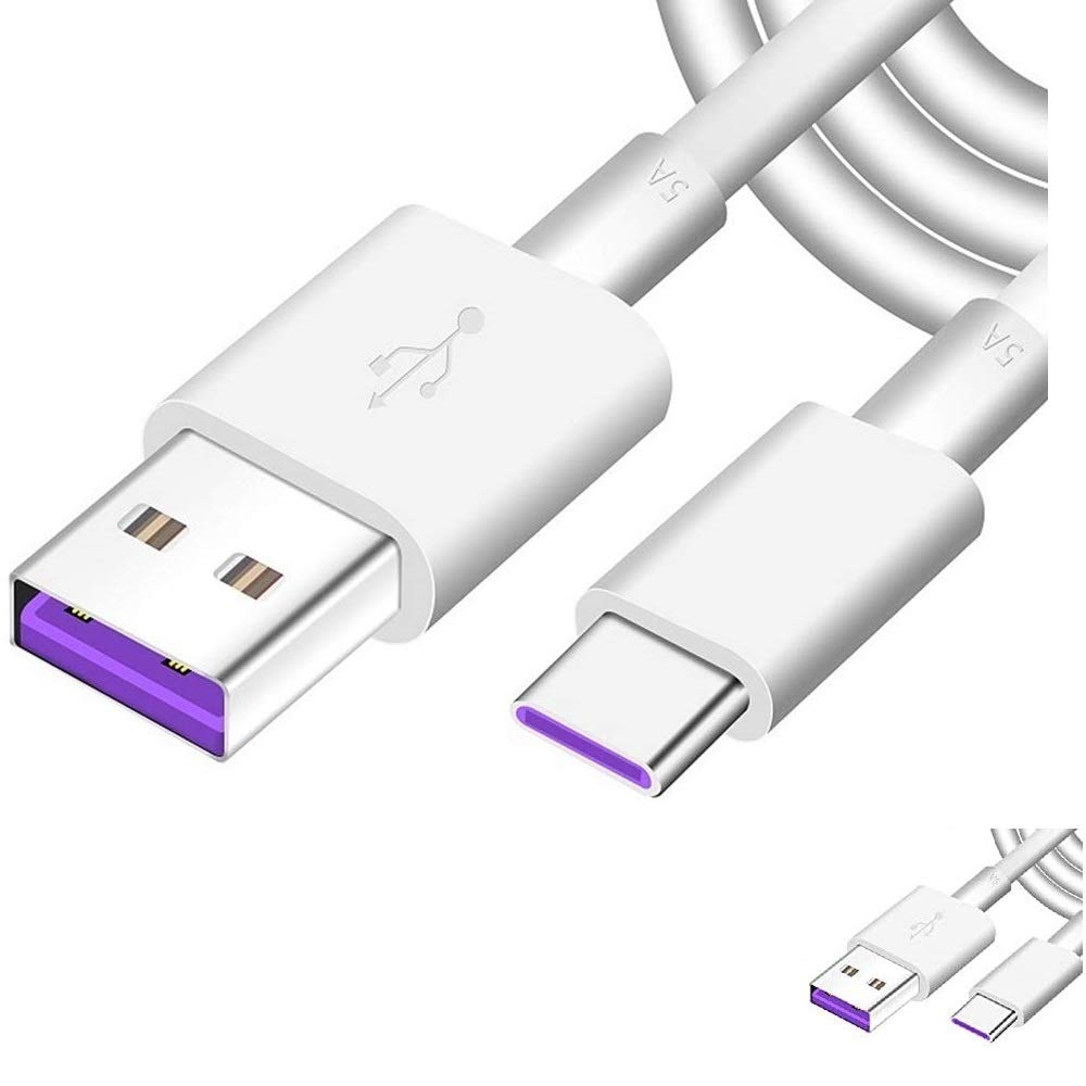5A Super Fast Charging USB Type C Cable for Huawei P30/P20 Pro/Mate 20 Pro/Mate 10 Pro/P10 Plus - 3.3FT High Speed Charger Cord (2 Pack) - Perfect for Home, Office & Travel Charging