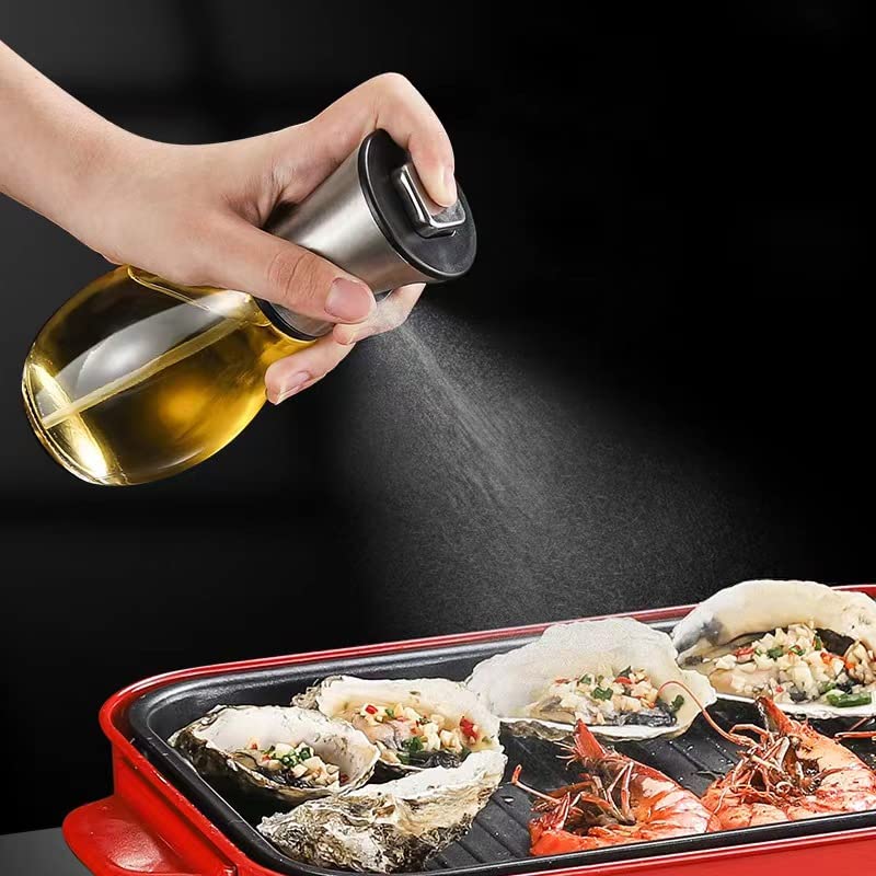 Non-Aerosol Oil Spray Bottle for Kitchen - Olive Oil, Edible Oil Dispenser for Air Fryer, Cooking, Baking & Salad Dressing - Healthy Low Fat Cooking Tool