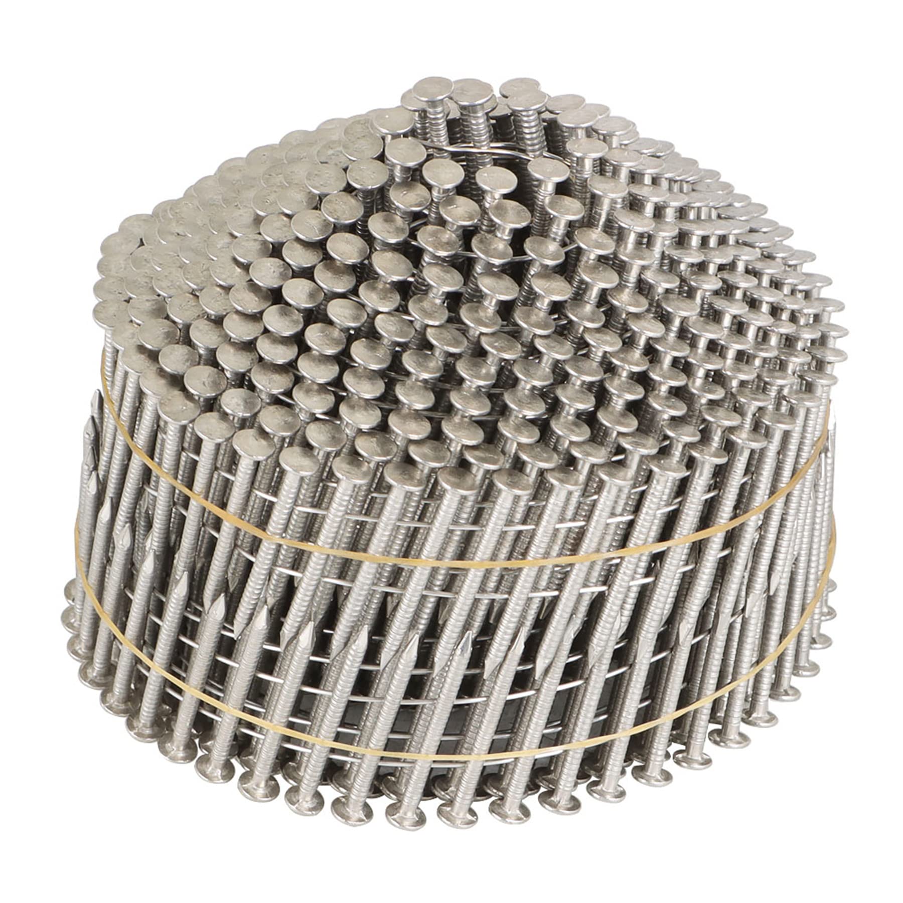 15 Degree Stainless Steel Siding Nails 1-1/4-Inch x .090-Inch Collated Wire Coil Roofing Nails - 304 Stainless Steel (1200 Count) - Perfect for Roofing, Siding, and Exterior Construction Projects