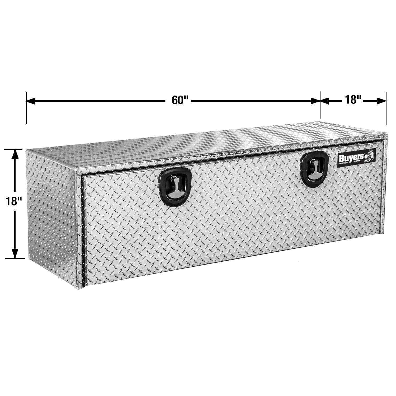 Diamond Tread Aluminum Underbody Truck Tool Box with Compression Latch - 18x18x60 Inch | Heavy-Duty USA-Made Storage & Organization | Perfect for Work Trucks, Contractors & Off-Road Adventures