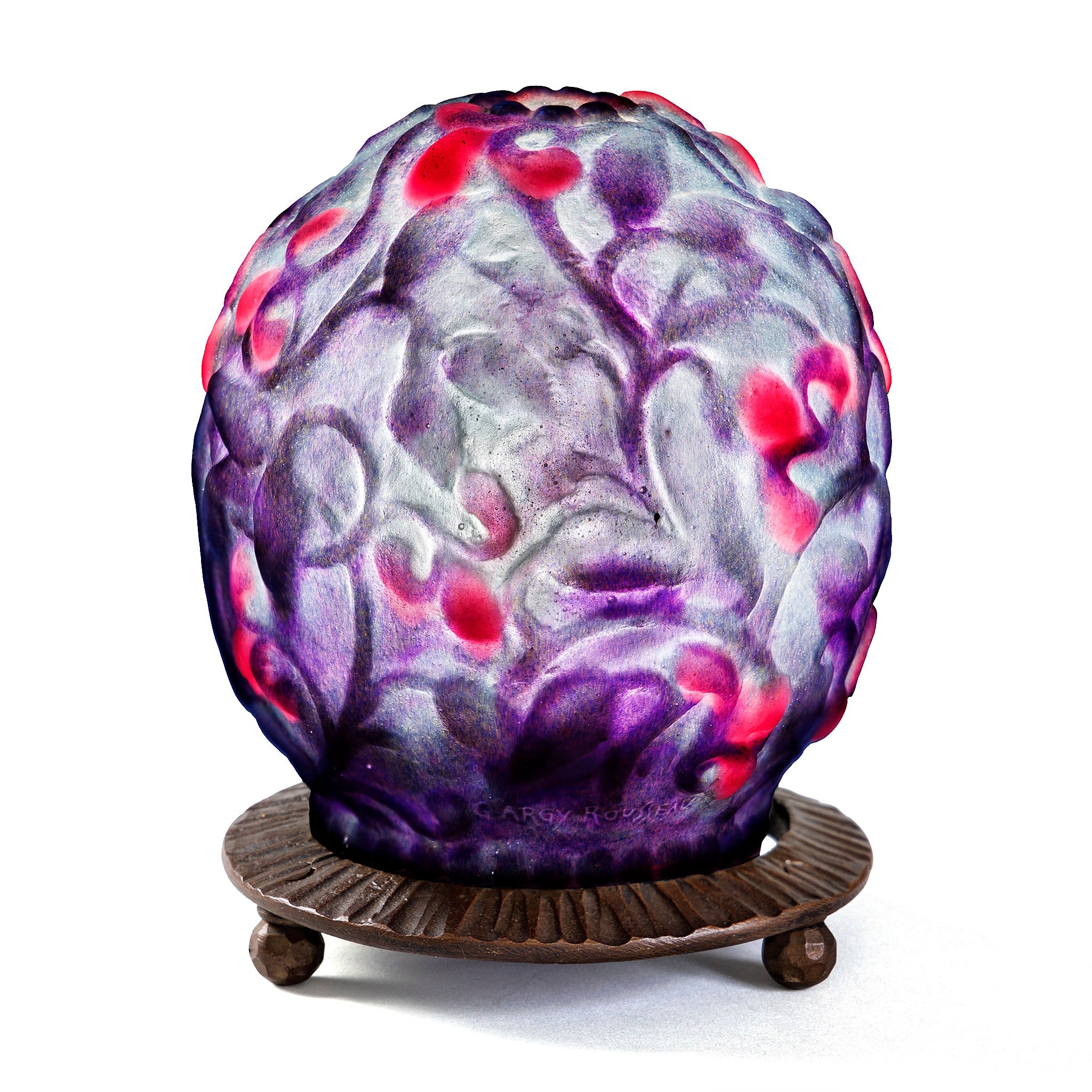 Gabriel Argy Rousseau Pâte de Verre Fruits et Feuilles Night Light - Handmade Glass Art Lamp for Bedroom, Nursery & Home Decor | Perfect Night Light for Kids Room, Gift Idea & Cozy Ambiance