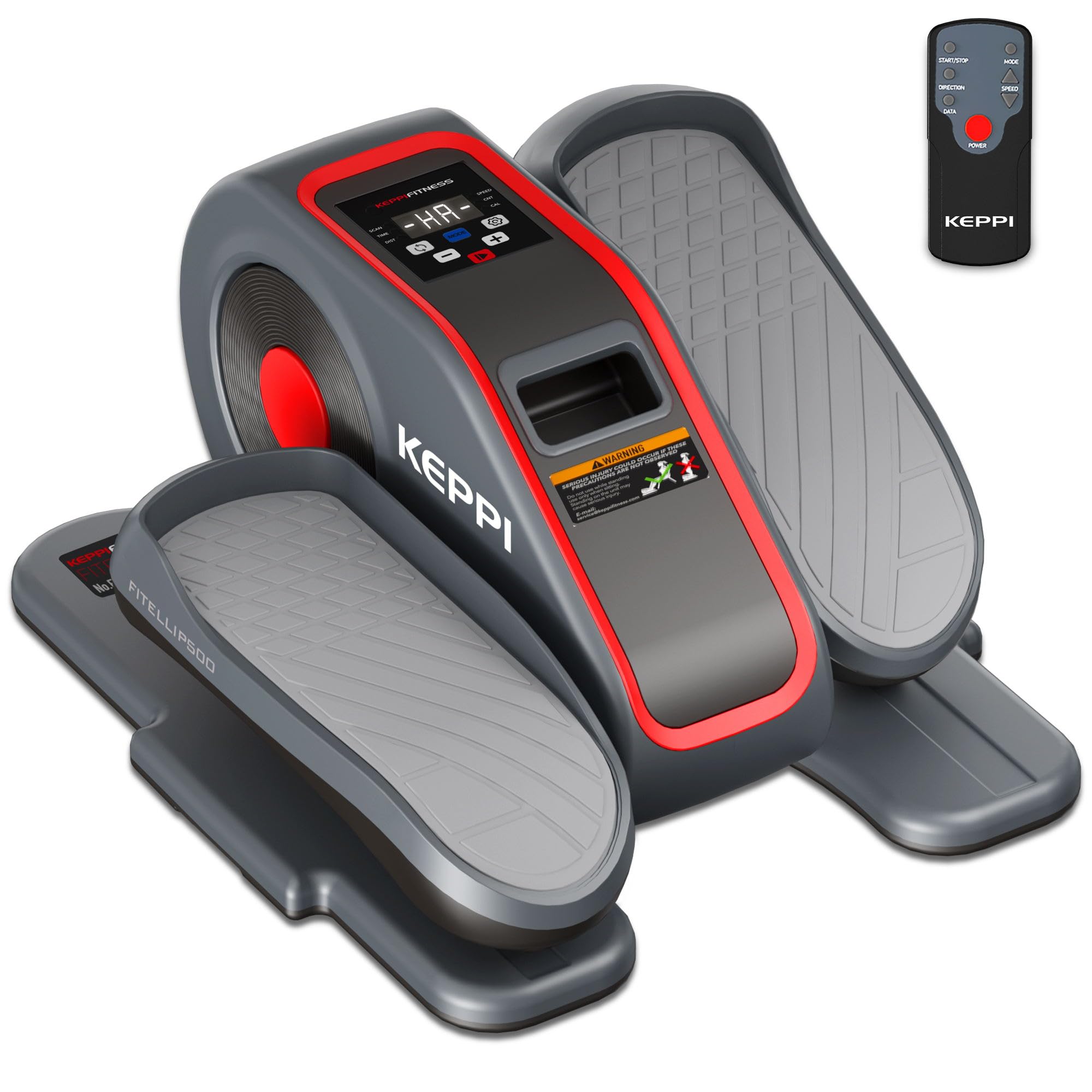 KeppiFitness Under Desk Elliptical Machine - Quiet Mini Leg Exerciser for Home & Office with Remote Control | Electric Seated Pedal Trainer for Seniors & Adults | Perfect for Work from Home, Physical Therapy & Low-Impact Workouts