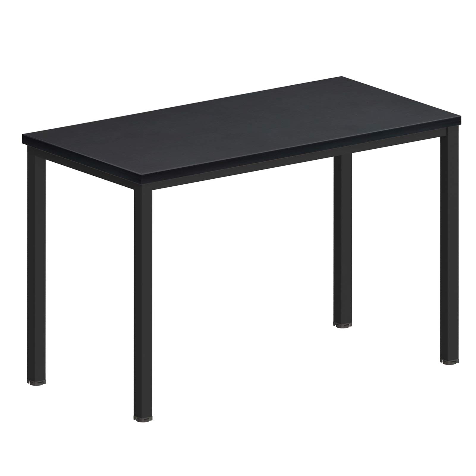 Modern Simple 47-inch Black Computer Desk with Shelves - Sturdy MDF & Metal Multi-Function Table for Home Office, Study, Dining & Living Room | Space-Saving Storage Solution for Small Apartments & Workspaces