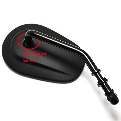 Black Matte Motorcycle Side Mirrors for Harley Cruiser & Touring Models (XL 883, 1200) - Durable Replacement Mirrors for Enhanced Safety & Style - Perfect for City Riding & Long-Distance Cruising