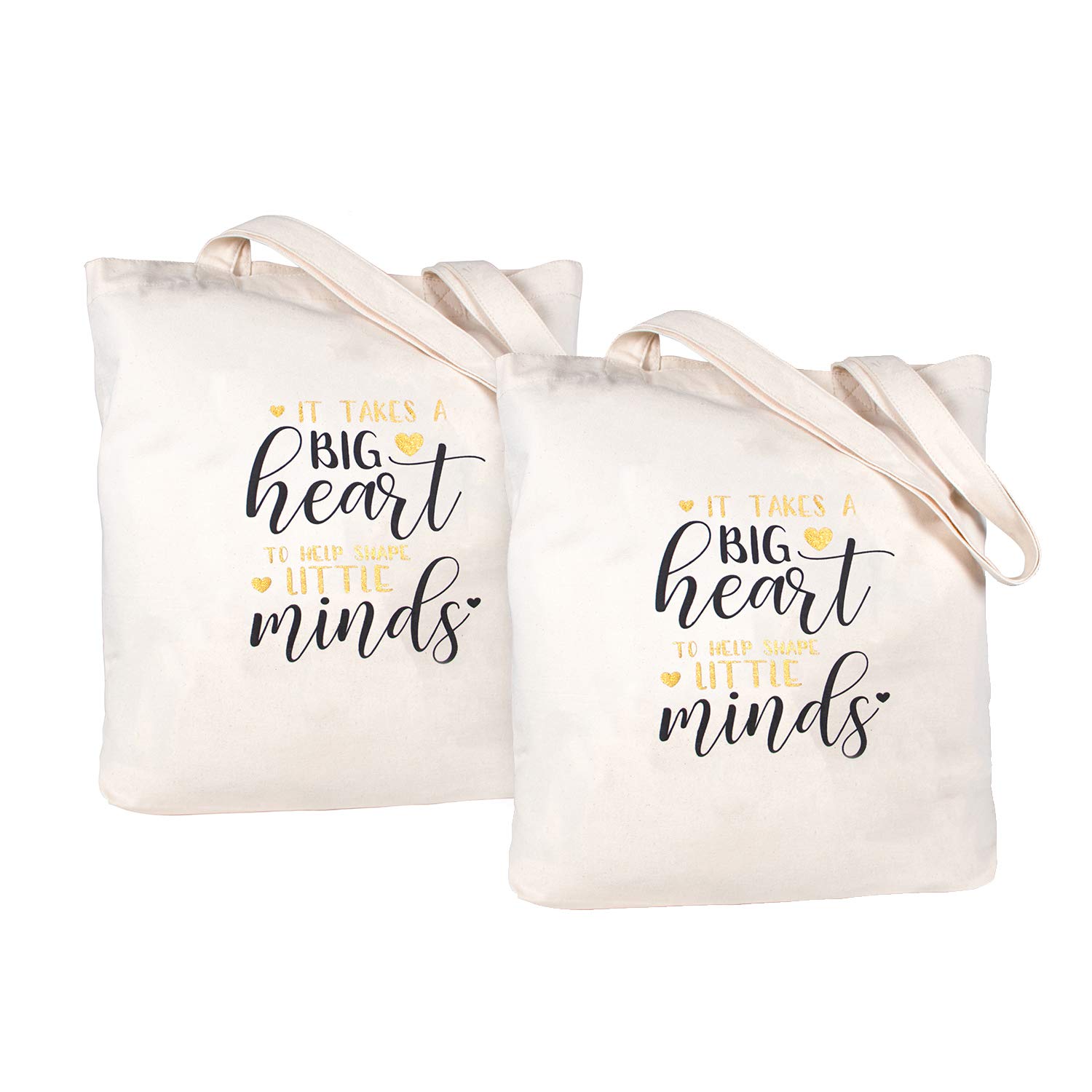 ELEGANTPARK Teacher Tote Bag with Pocket - Ivory 2 Pcs for Work, School & Gifts