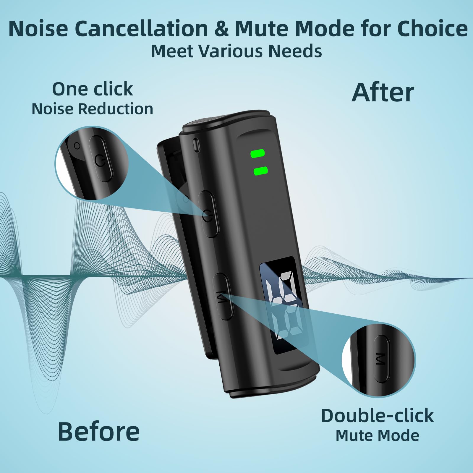 Wireless Lavalier Microphone for iPhone & Android - USB-C Mini Mic with Charging Case, 35H Battery, 75FT Range - Perfect for Video Recording, Vlogging, Interviews, Podcasting, YouTube & TikTok Content Creation
