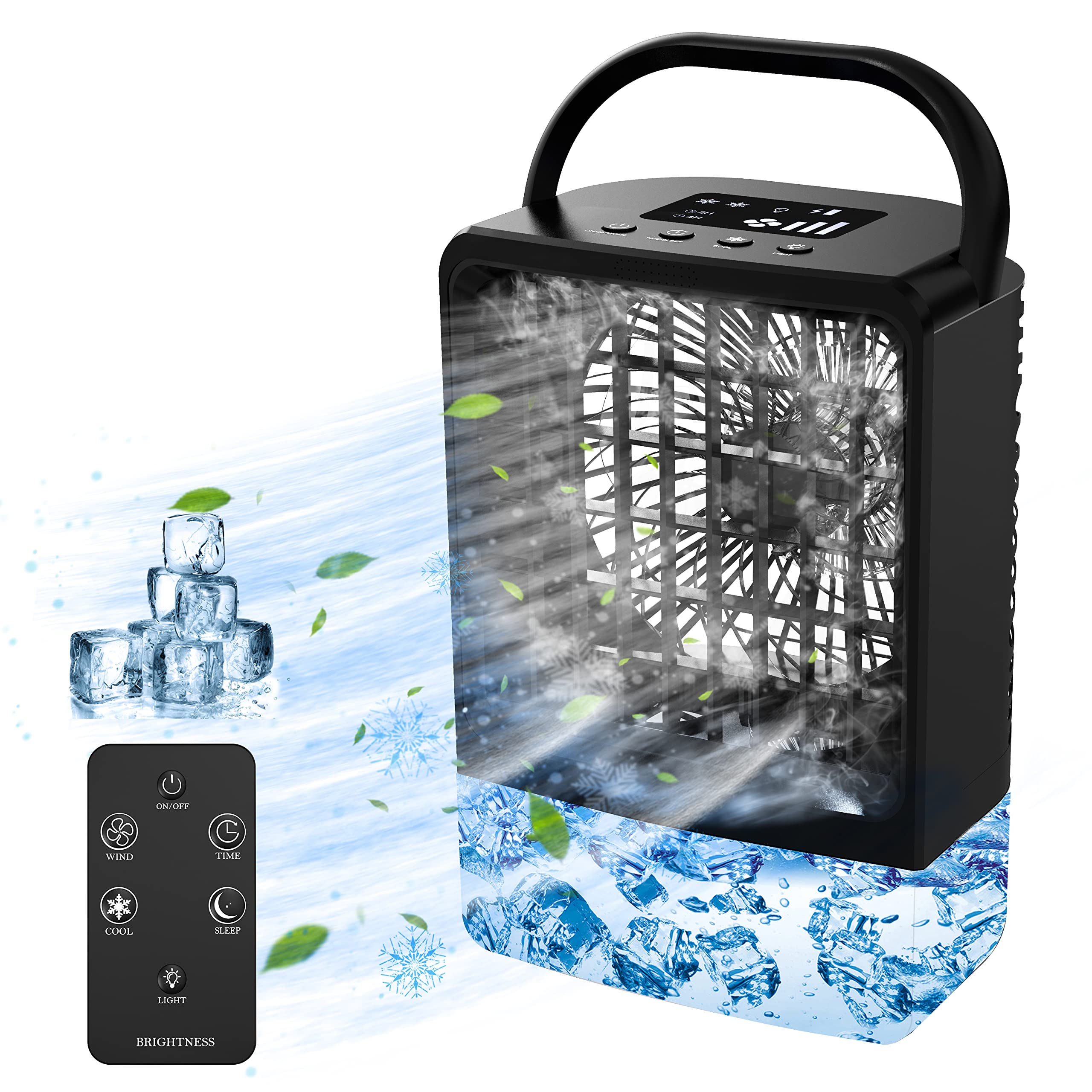 Portable Air Conditioner with 4000mAh USB Battery & Remote Control - Rechargeable Personal Cooler for Camping, Home, Office, Indoor & Outdoor Use | Stay Cool Anywhere