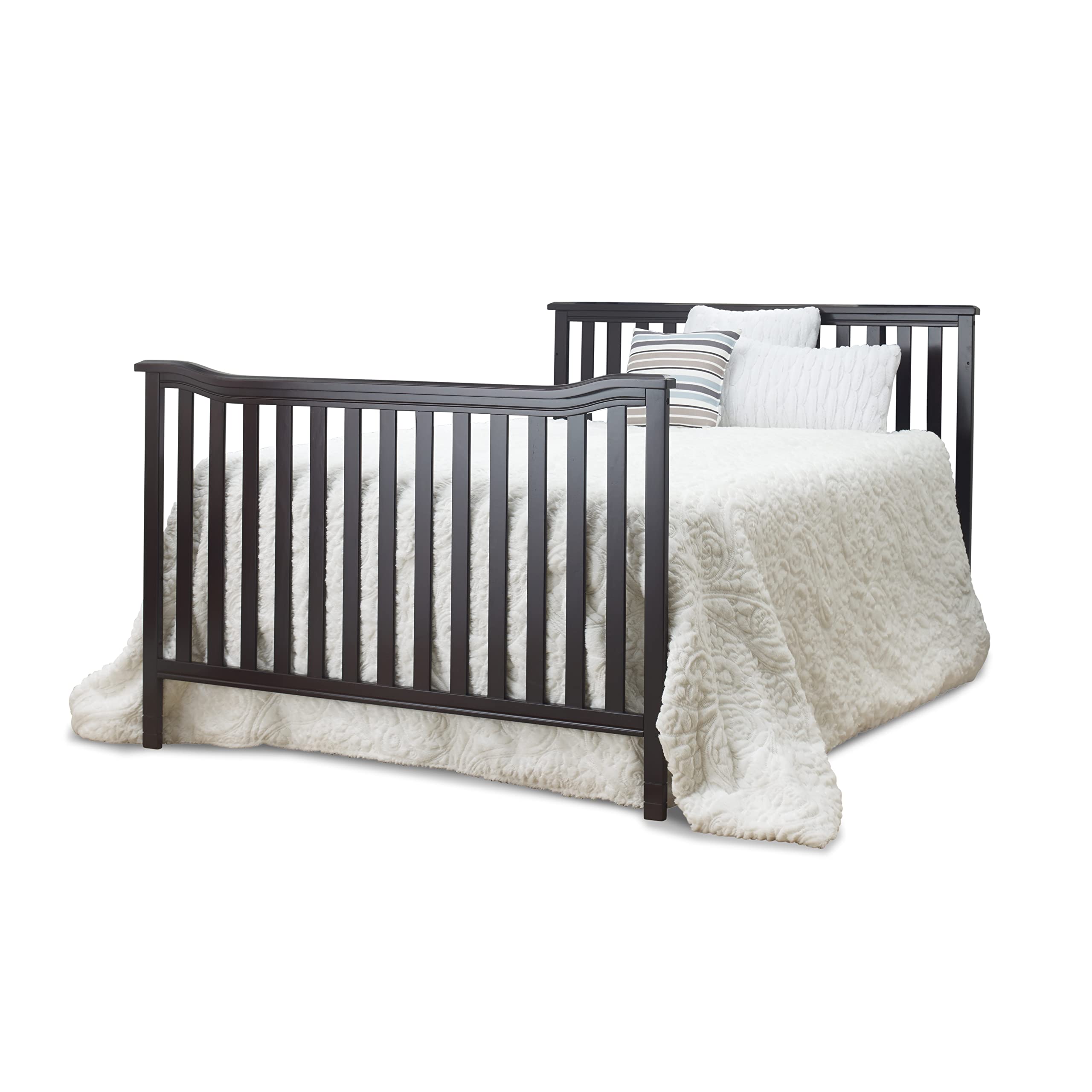 Sorelle Furniture Convertible Crib Rail - Wooden Toddler to Full-Size Bed Conversion Kit (Espresso #221) - Safe Transition for Growing Kids - Perfect for Nursery, Daycare & Guest Rooms