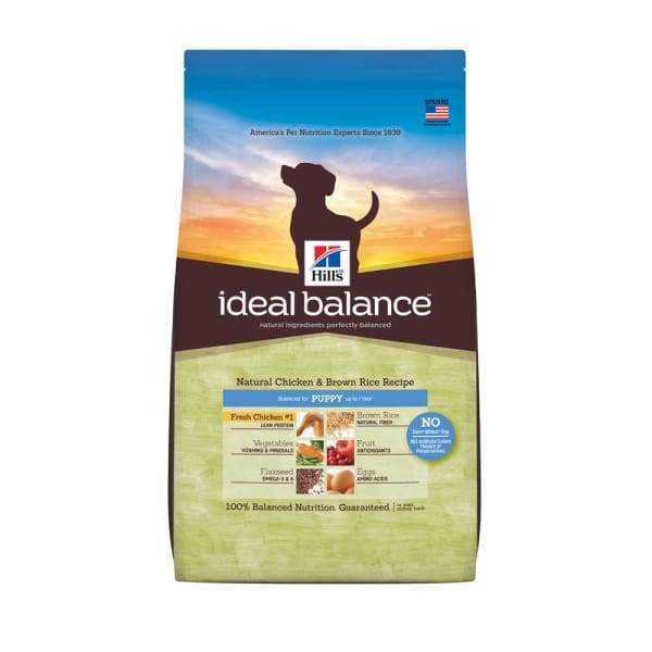 Hill's Ideal Balance Natural Chicken & Brown Rice Puppy Dry Dog Food - Premium Nutrition for Growing Puppies - Perfect for Small & Medium Breed Dogs at Home or Outdoor Adventures