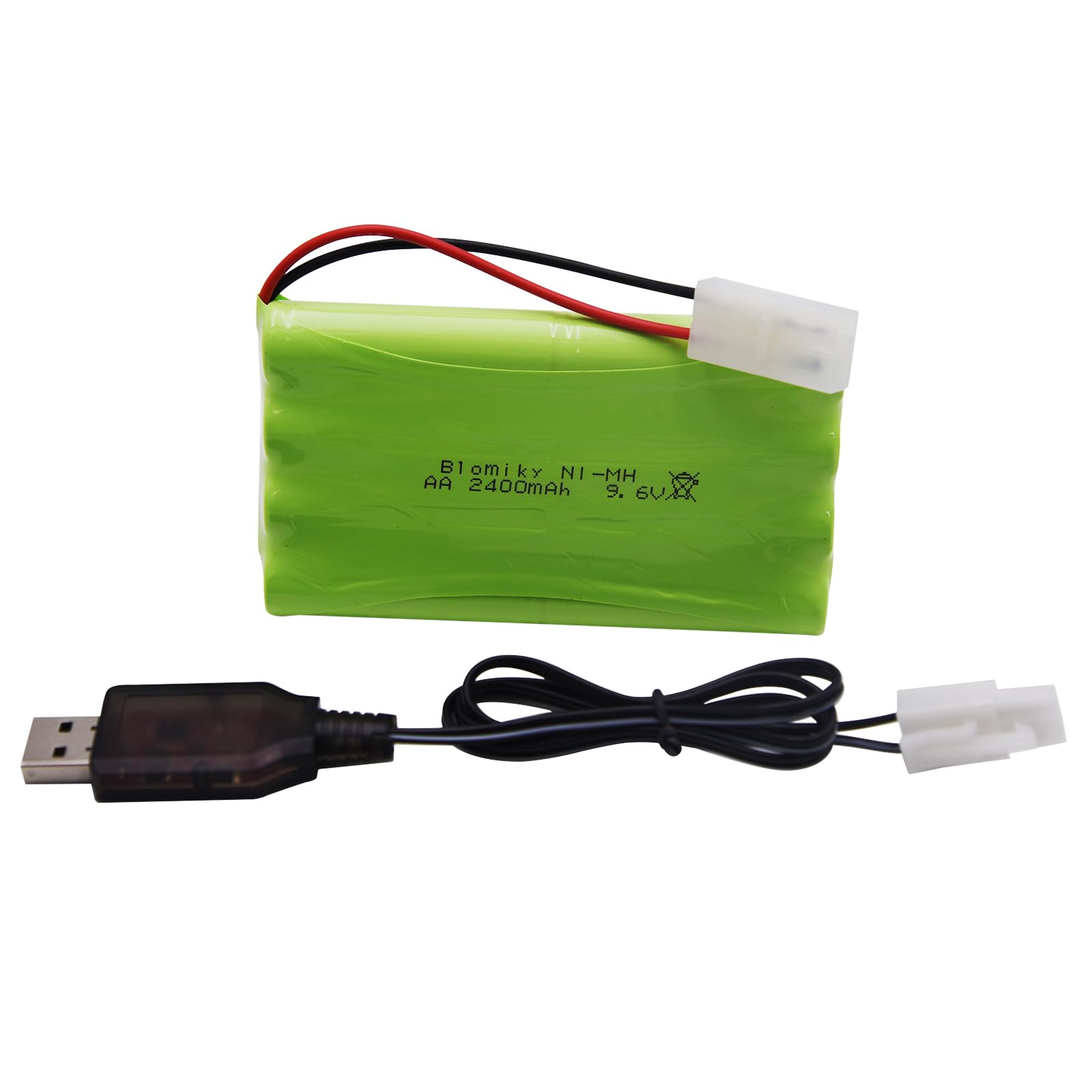 Blomiky 1 Pack 9.6V 2000mAh NiMH Rechargeable 8-Cell AA Battery Pack with Tamiya Connector for RC Cars, Trucks, Tanks & Vehicles - Perfect for Remote Control Hobbyists and DIY Enthusiasts