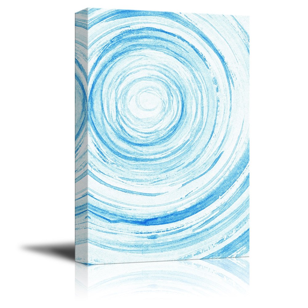 Wall26 Abstract Blue Circles Canvas Wall Art - 12x18 Inches Giclee Print Gallery Wrap Modern Home Decor - Perfect for Living Room, Bedroom & Office Decorations