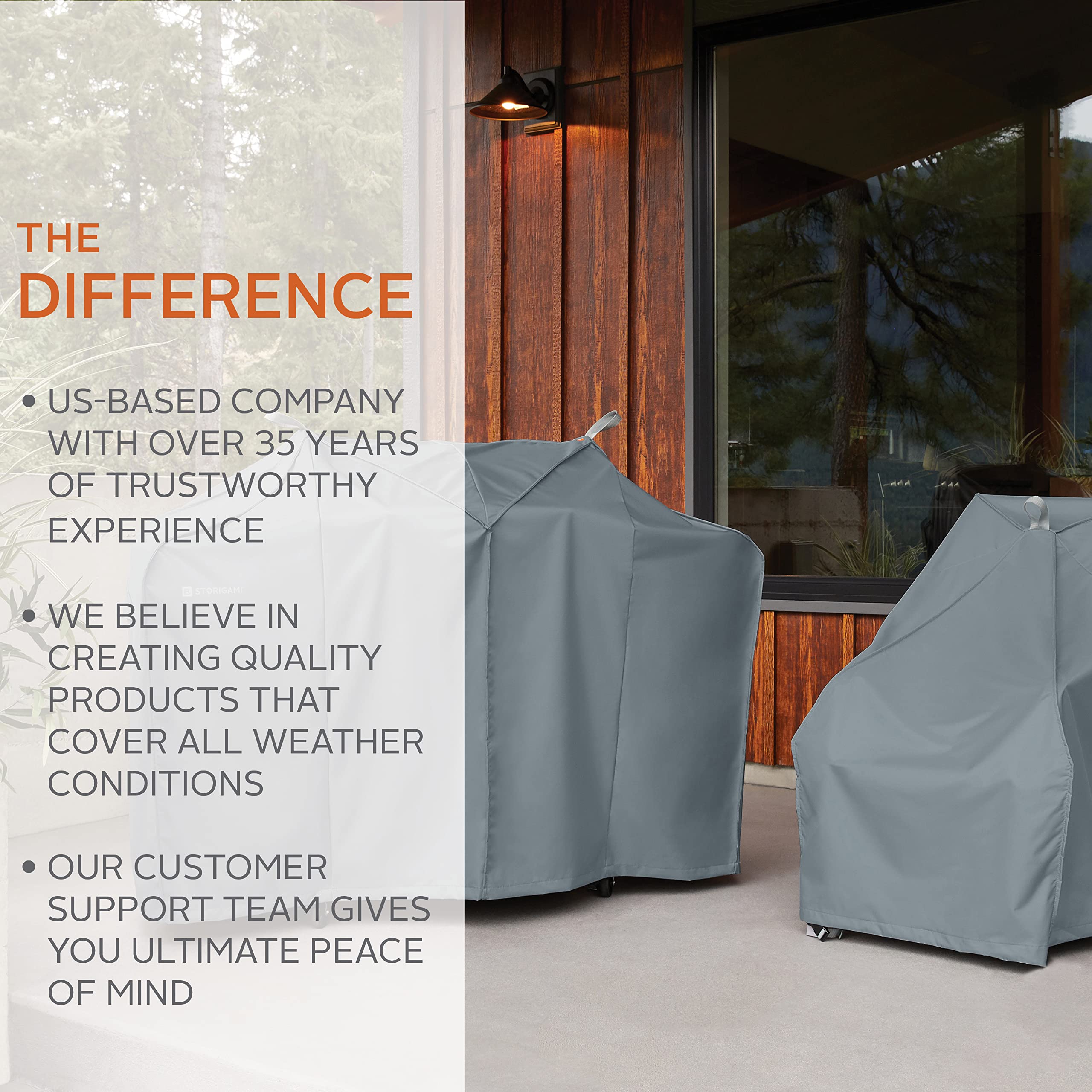 Storigami 140-Inch Water-Resistant Patio Furniture Cover – Easy Fold, Goat Tan – Outdoor Sofa & Chair Protector for Rain, Snow & UV Protection | Perfect for Decks, Gardens & Poolside