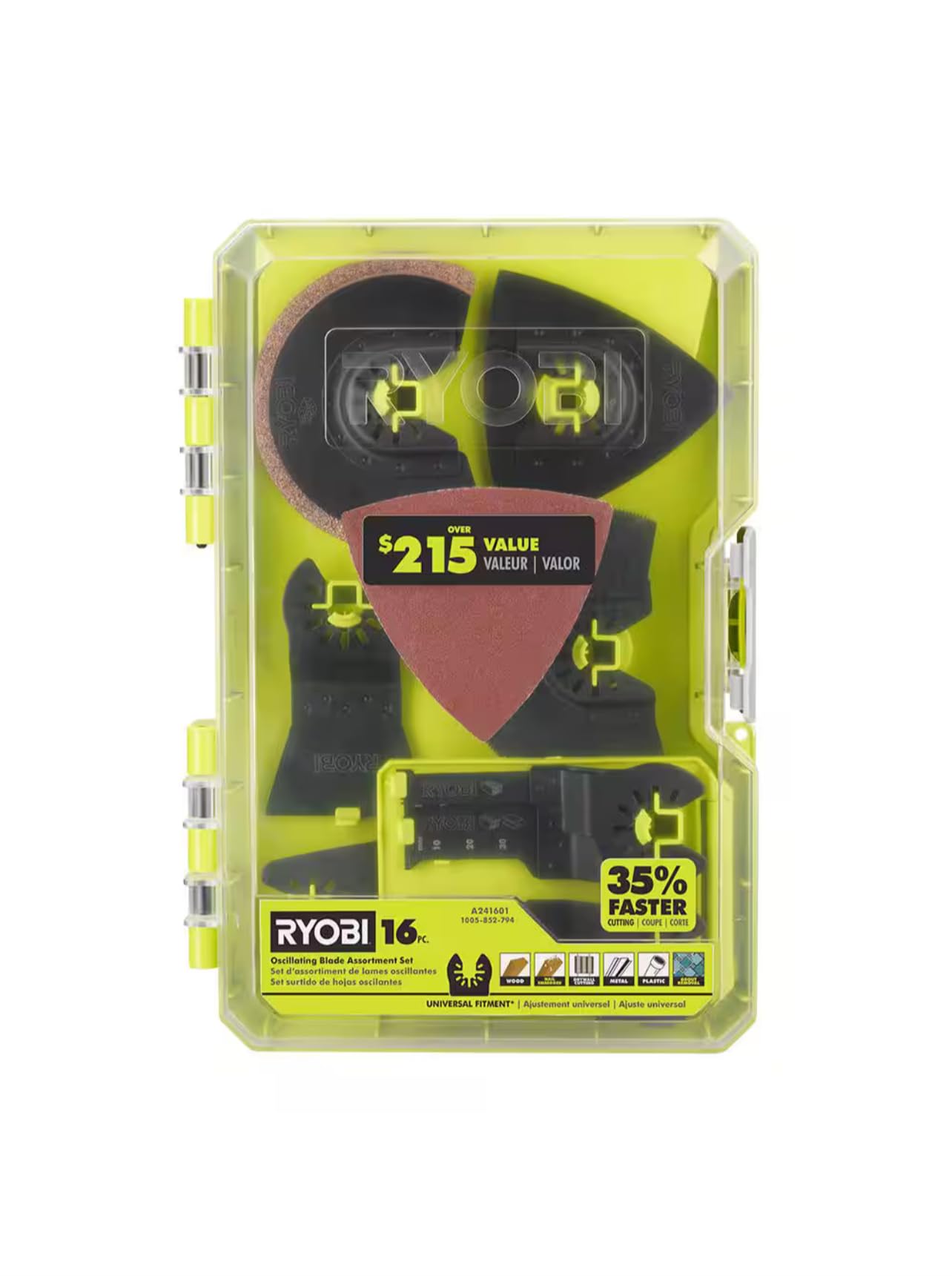 RYOBI 16-Piece Oscillating Multi-Tool Accessory Kit - Compatible with RYOBI Multi-Tools - Perfect for Cutting, Sanding, Scraping & Grinding DIY Home Improvement Projects