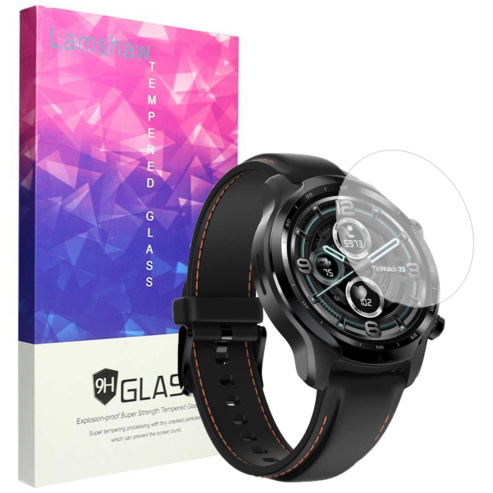 Youkei 3-Pack 9H Tempered Glass Screen Protector for TicWatch Pro 3/Pro 3 Ultra GPS Smartwatch - Anti-Scratch, Bubble-Free, HD Clear Protection for Workouts, Outdoor Activities & Daily Use