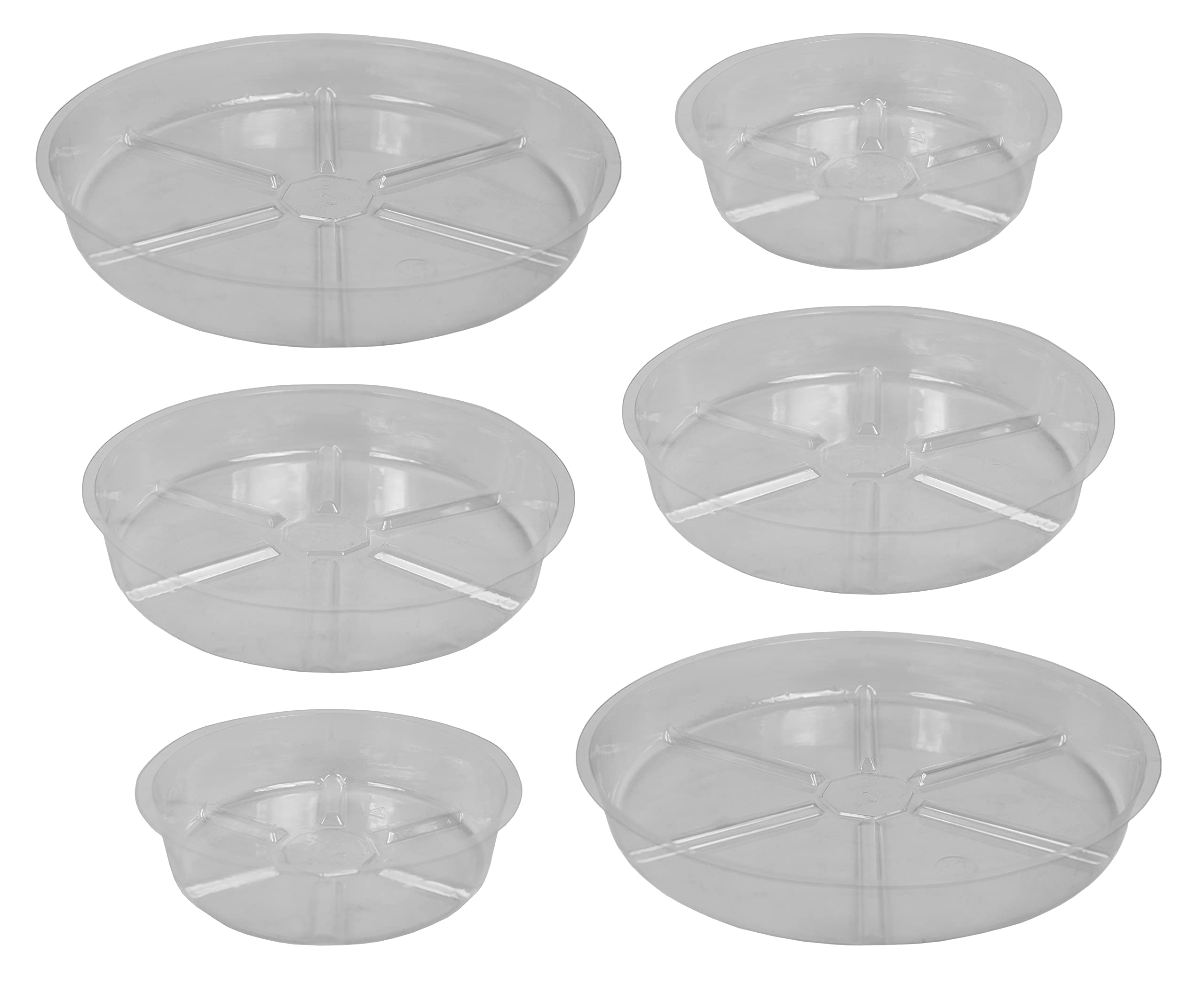6-Pack Vinyl Plant Saucers for Indoor & Outdoor Plants - 6