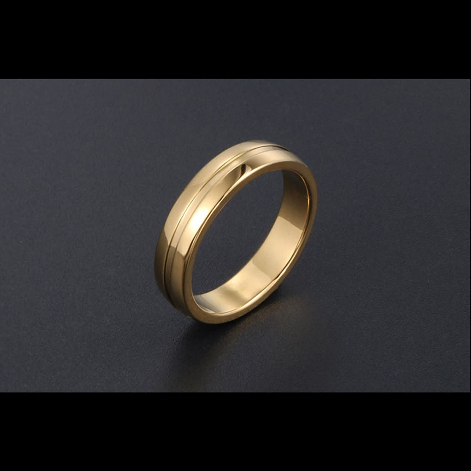 Men's Punk Rings - 5mm Round Polished Stainless Steel Black Band for Men | Gothic, Rocker, Biker Style Jewelry for Everyday Wear & Special Occasions