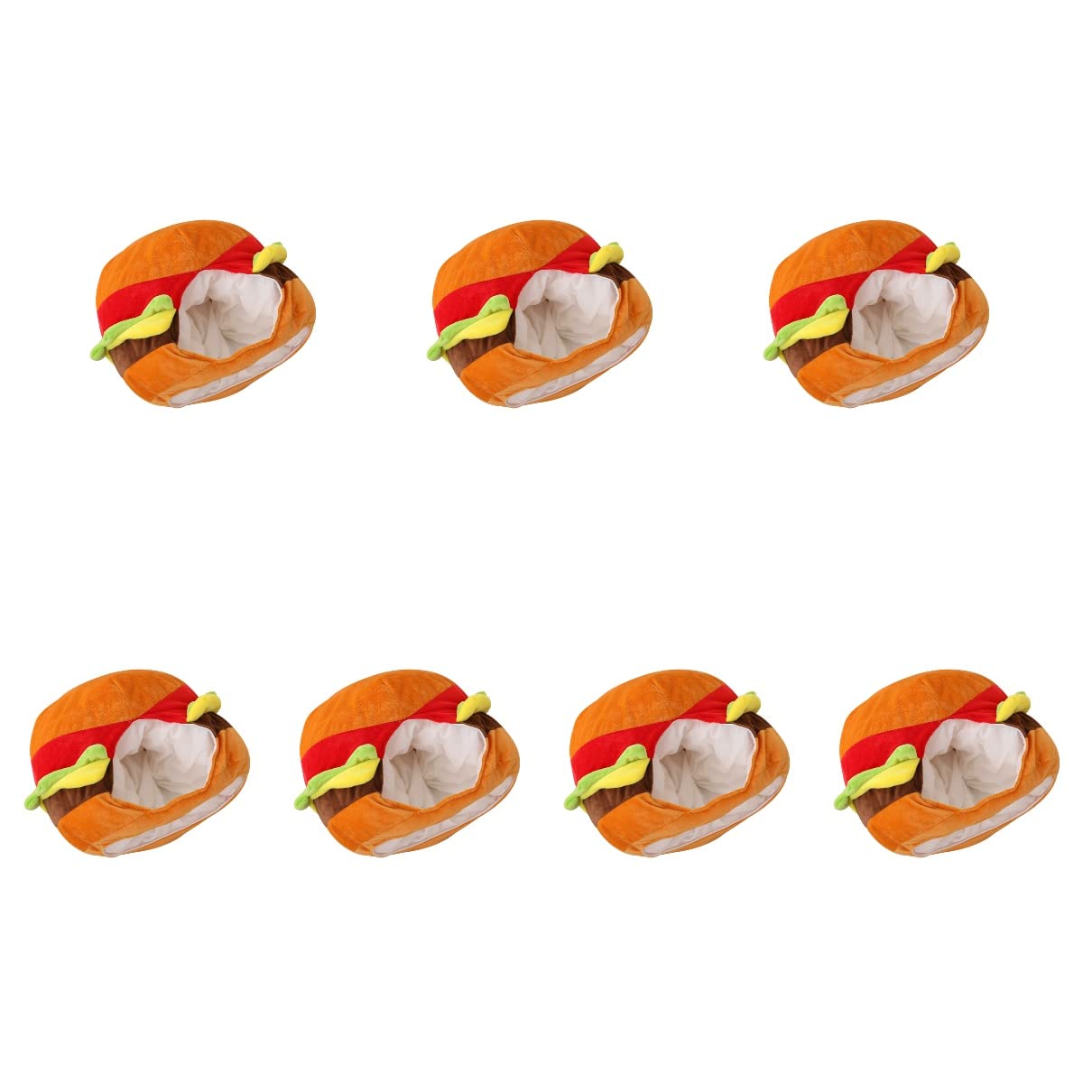 SOIMISS 7-Piece Mardi Gras Party Decorations Set - Fun Plush Burger Hats for Carnival, Costume Parties & Festive Celebrations - Perfect for Halloween, Themed Events & Photo Booths
