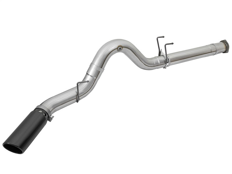 aFe ATLAS 5-Inch DPF Back Aluminum Steel Exhaust System with Black Tip for 2017 Ford Diesel Trucks V8 6.7L (Turbo Diesel) - Performance Upgrade for Towing & Off-Road Adventures