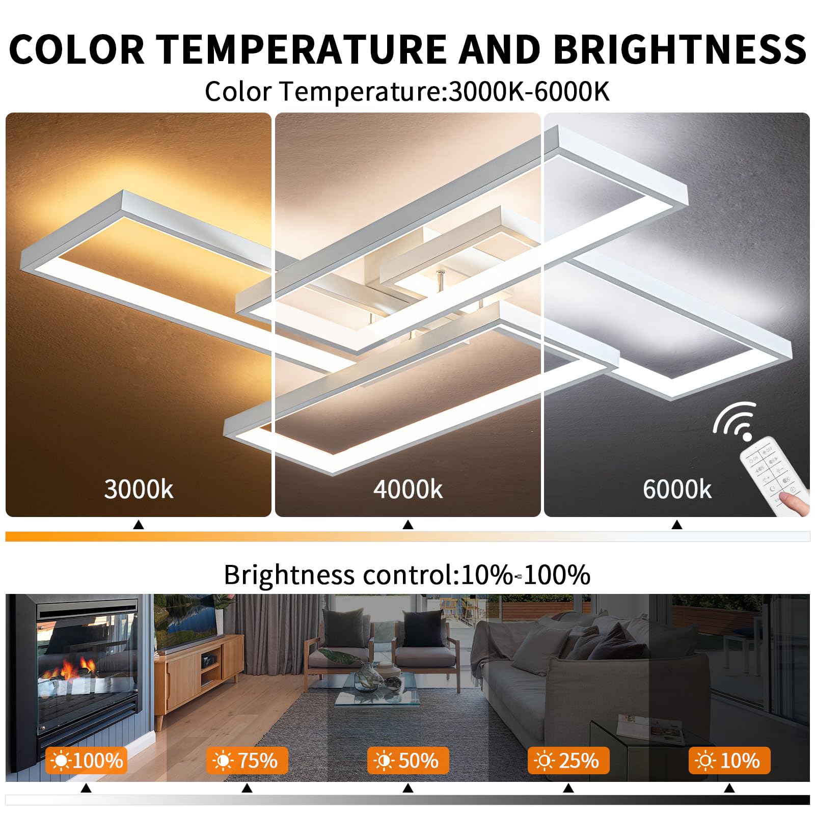 Modern LED Flush Mount Ceiling Light Fixture - 26