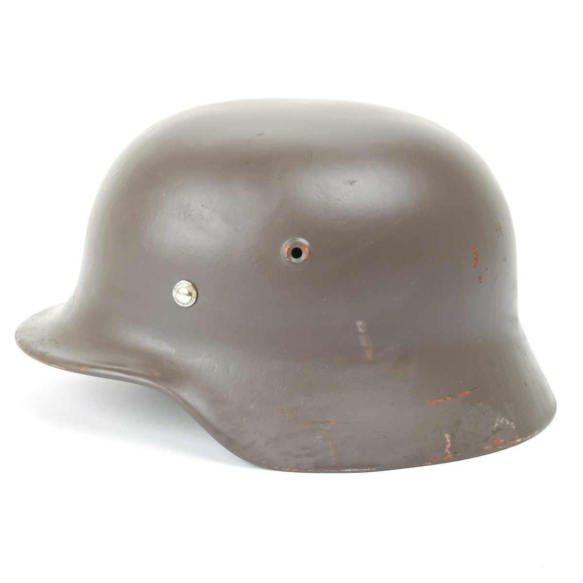 Original German WWII M40 Stahlhelm Steel Helmet - Size 66, Authentic Maker Marked, Military Collectible for Reenactment & Display