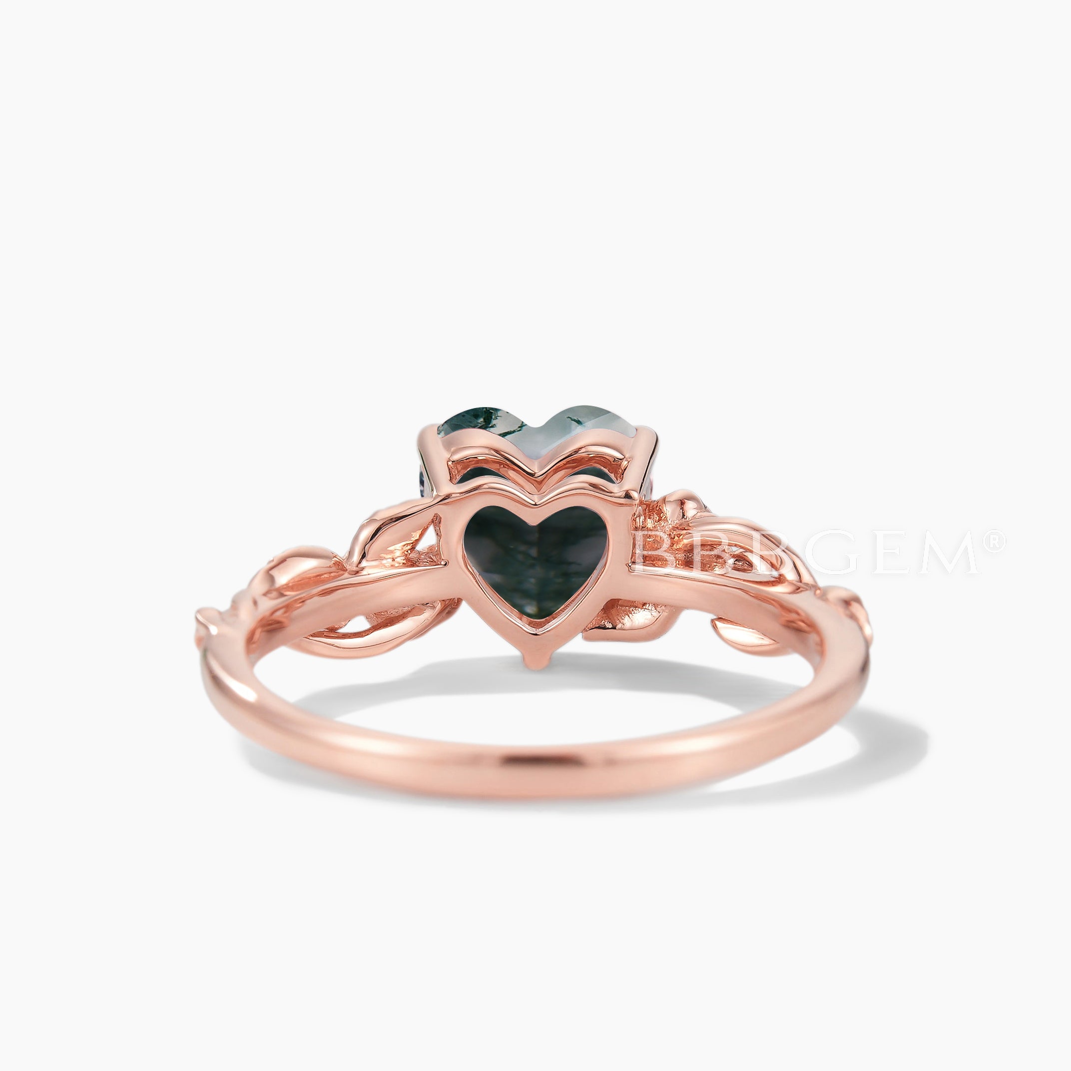 Natural Moss Agate Heart Cut Diamond Flower Engagement Ring for Women - Perfect for Proposals, Anniversaries & Romantic Occasions
