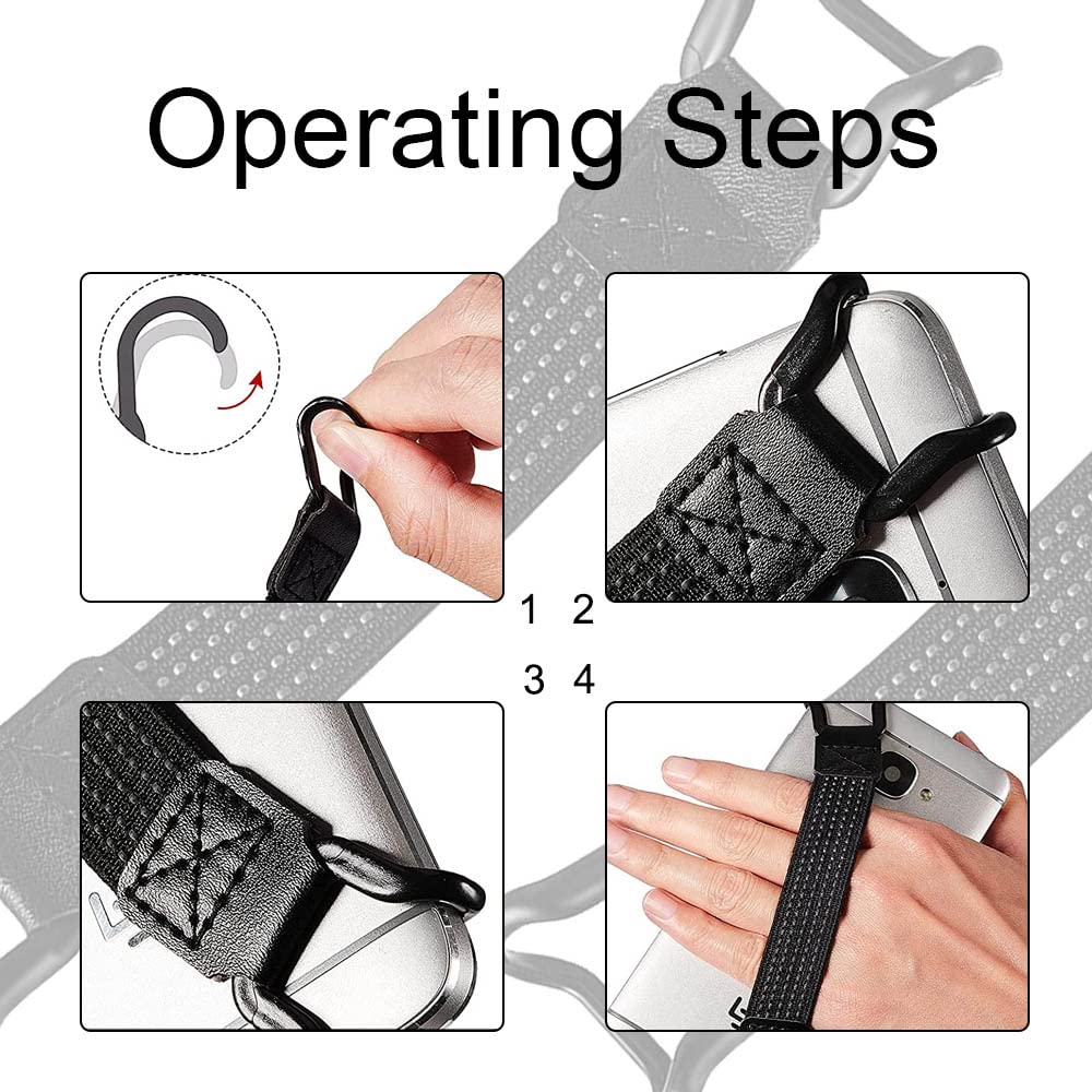 Secure Phone Strap Holder - Anti-Drop Elastic Hand Strap Grip with Clip for Smartphones & Kindle (3 Pack) - Perfect for Running, Commuting & Hands-Free Use