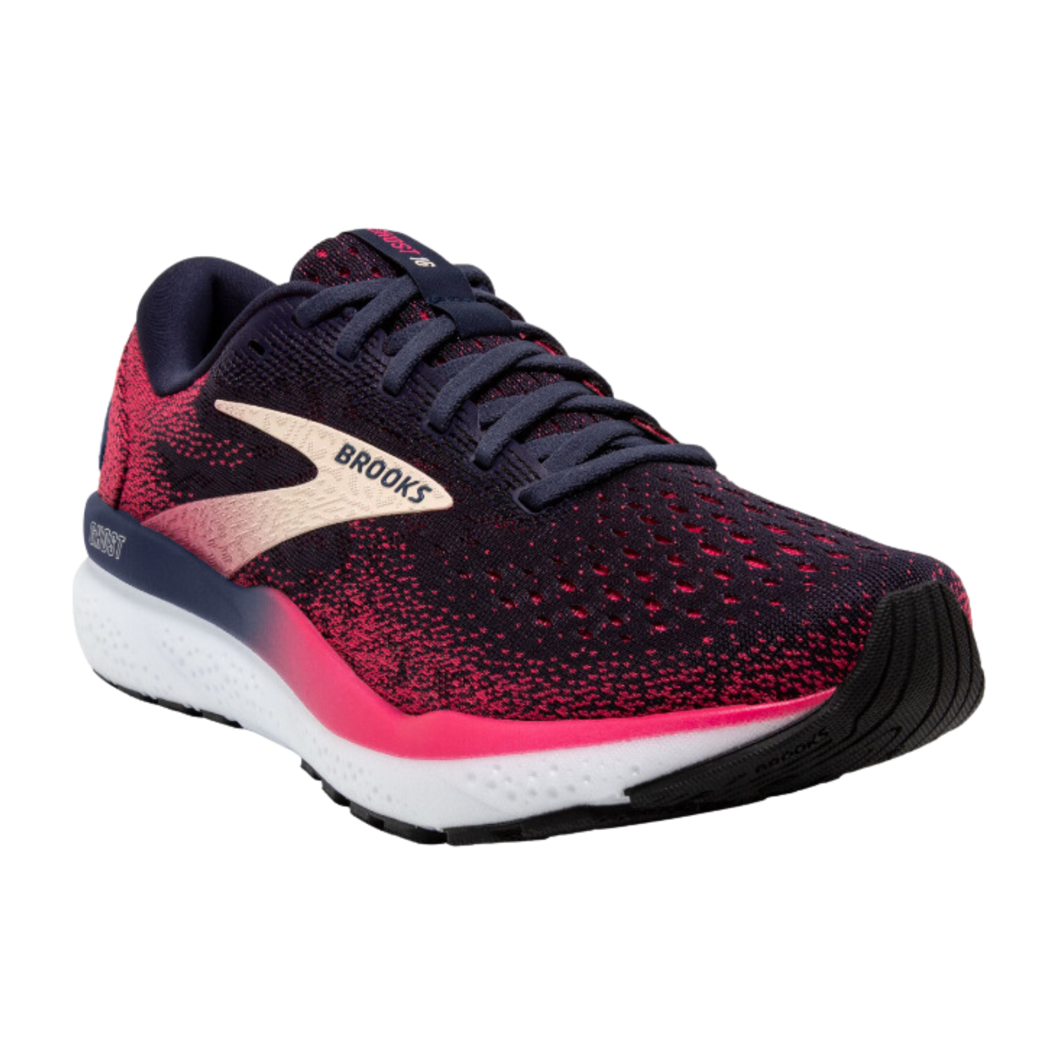 Women's Brooks Ghost 16 Running Shoes - Peacoat/Raspberry/Apricot Color (D Width) | Neutral Cushioning for Road Running, Jogging & Gym Workouts