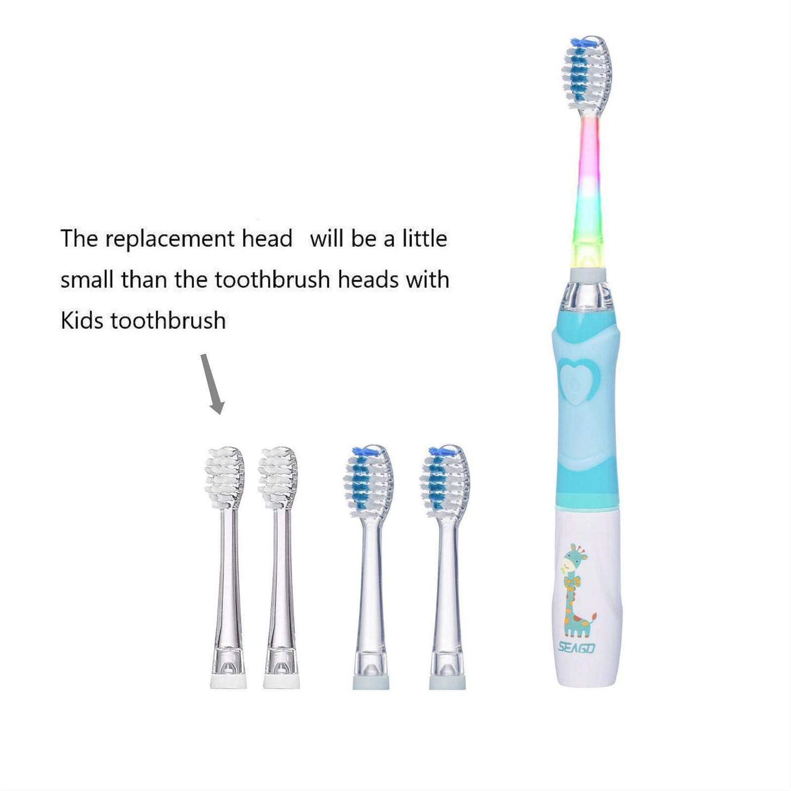 SEAGO Kids Electric Toothbrush Replacement Heads - 6-Pack Soft Bristle Brush Heads for Toddlers (SG977/SG513) - Compatible with SEAGO Electric Toothbrushes - Gentle Cleaning for Sensitive Teeth - Perfect for Home, Travel & Daily Oral Care