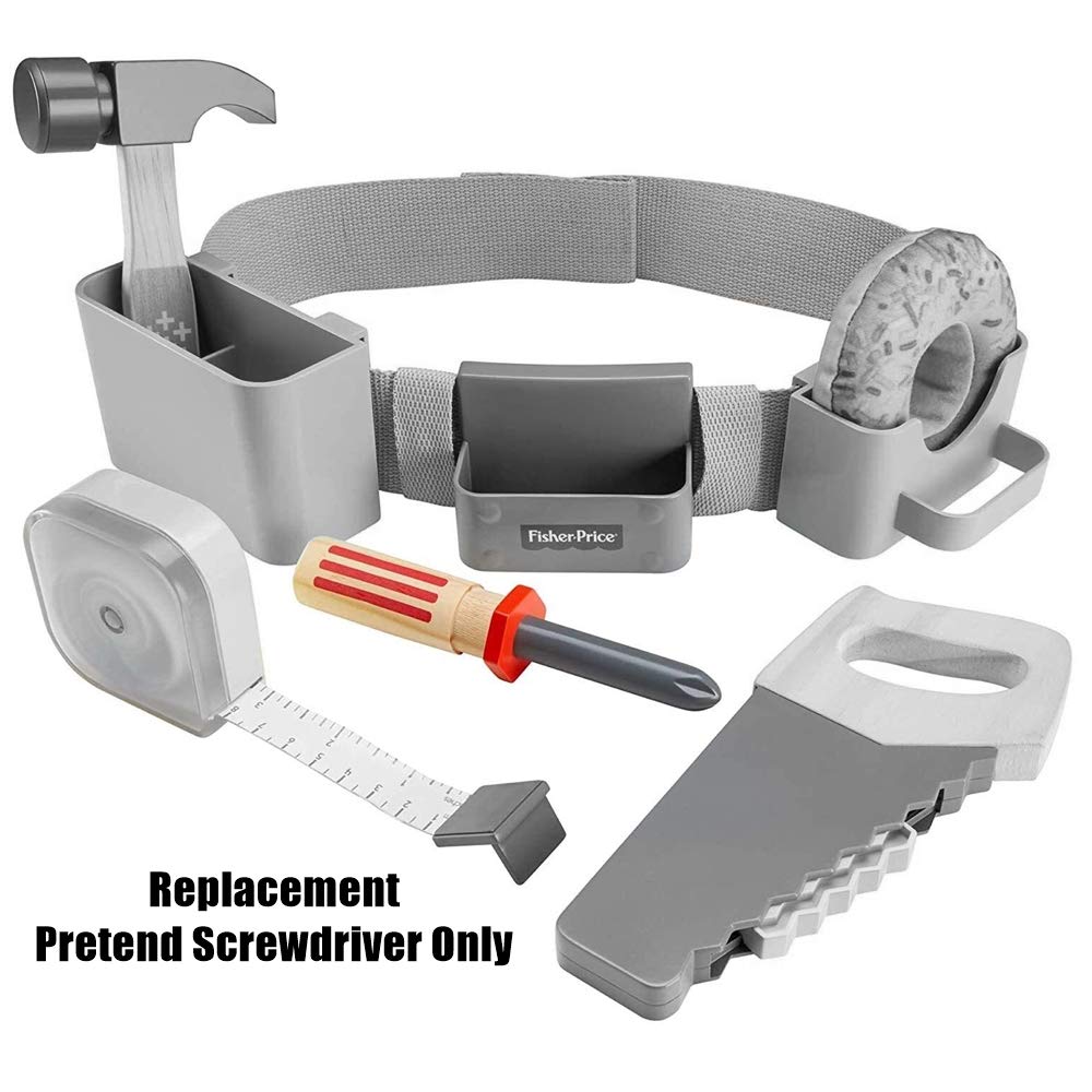 Fisher-Price GGT60 DIY Pretend Play Tool Belt Replacement Part - Screwdriver & Accessories for Kids Carpenter Role Play | Pretend Play, Dress-Up, Educational Toys for Toddlers