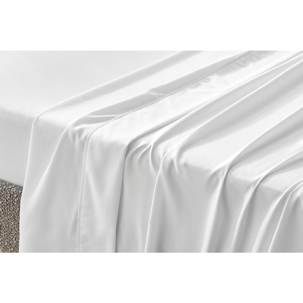 Premium 1200 Thread Count 100% Cotton Bed Sheet Set - Queen Size, White - Ultra Soft & Breathable for a Comfortable Night's Sleep - Perfect for Master Bedrooms, Guest Rooms & Hotels