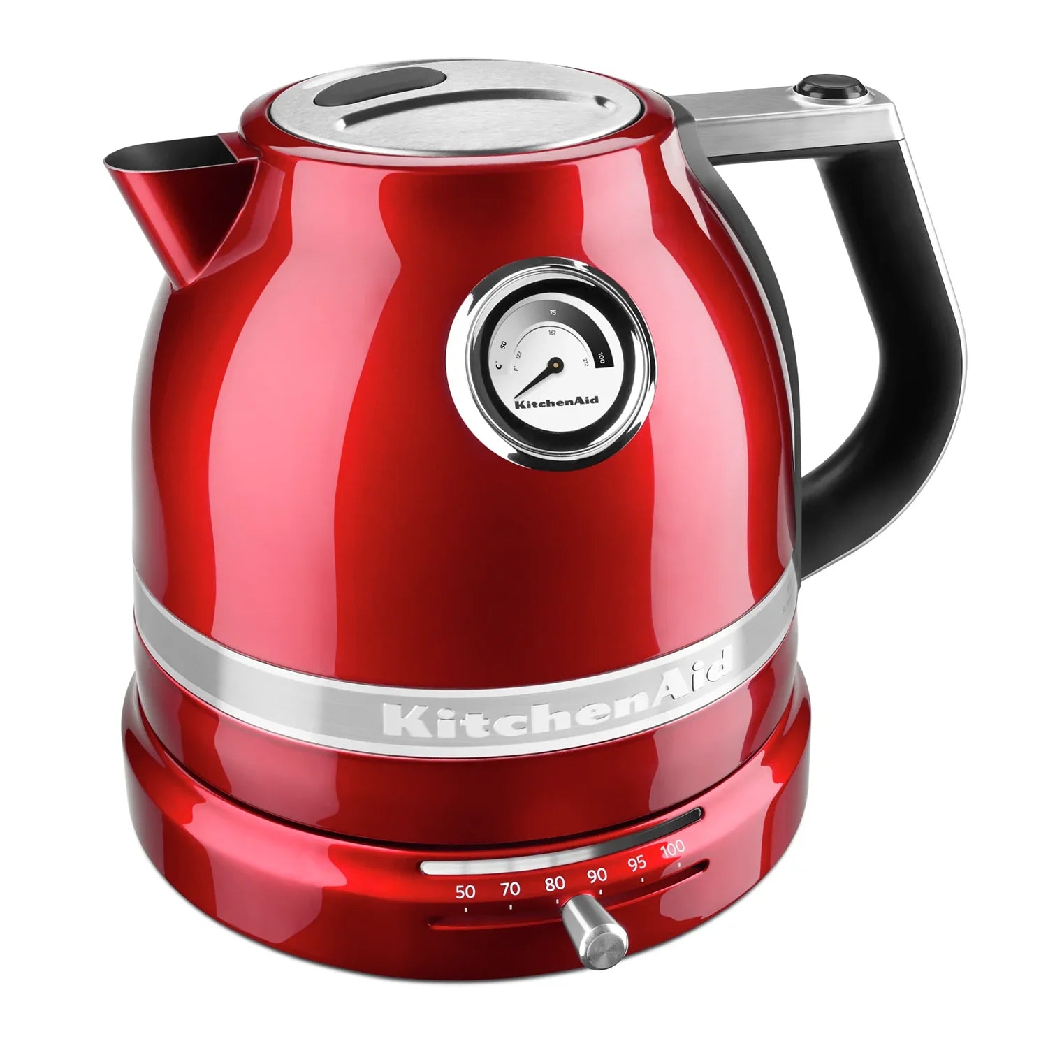KitchenAid Proline Electric Kettle - 1.7L Fast Boiling, Auto Shut-Off & Keep Warm, Stainless Steel Interior, Candy Apple Red (KEK1522CA) - Perfect for Coffee, Tea & Instant Meals in Home or Office