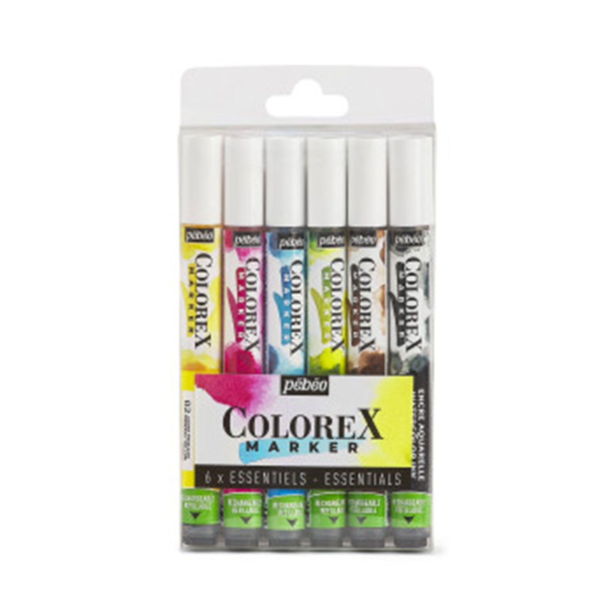 6 Pack Colorex Watercolor Markers - Vibrant Artist Essentials for Sketching, Calligraphy & DIY Crafts
