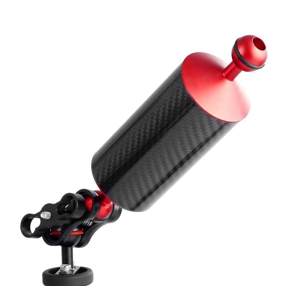 Carbon Fiber Diving Float Arm - 8 Inch Portable Underwater Floating Arm for Macro & Wide Angle Photography | Dual Ball Lightweight Design | Perfect for Scuba Diving, Snorkeling & Underwater Camera Buoyancy Control