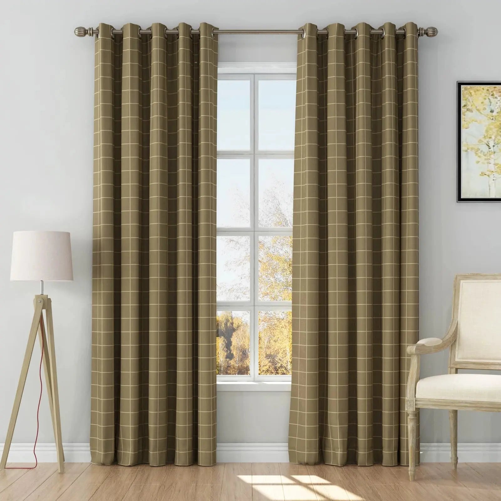 Windowpane taupe grey W84