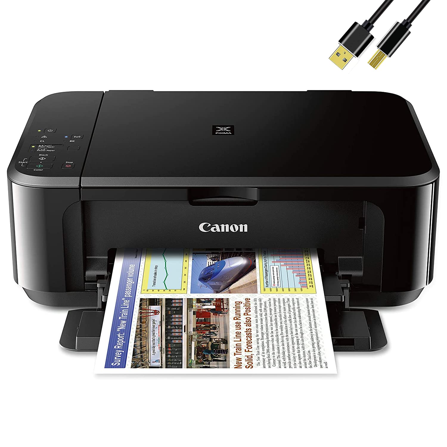 Pixma MG3620 Wireless All-in-One Color Inkjet Printer | Print, Scan, Fax, Copy | Includes USB Cable & Setup Guide | Perfect for Home Office & Small Business Use