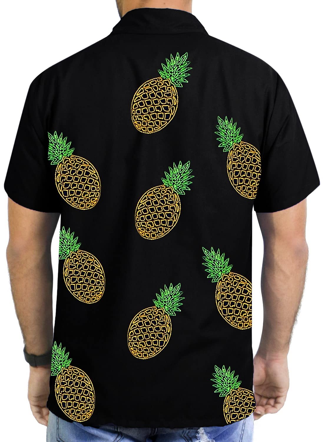 LA LEELA Men's Short Sleeve Button Down Shirt - Casual Summer Camp & Beach Shirt, Business Solid Dress Shirt with Pocket for Vacation - Charcoal (Size S) | Perfect for Outdoor Adventures, Office Wear & Tropical Getaways