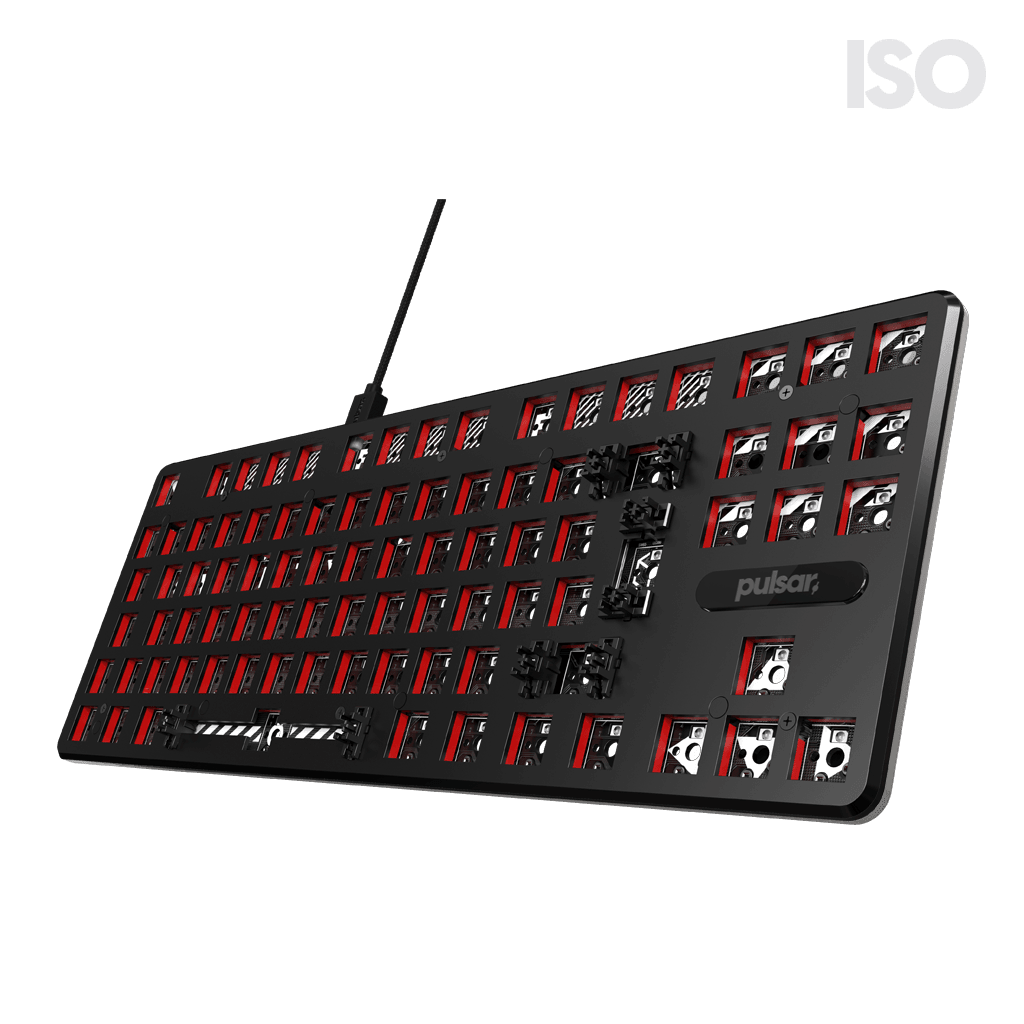 ISO PCMK TKL Mechanical Gaming Keyboard - 87 Key Compact Design, RGB Backlit, Blue Switches for PC Gamers & Typists - Perfect for Esports, Office Work & Programming