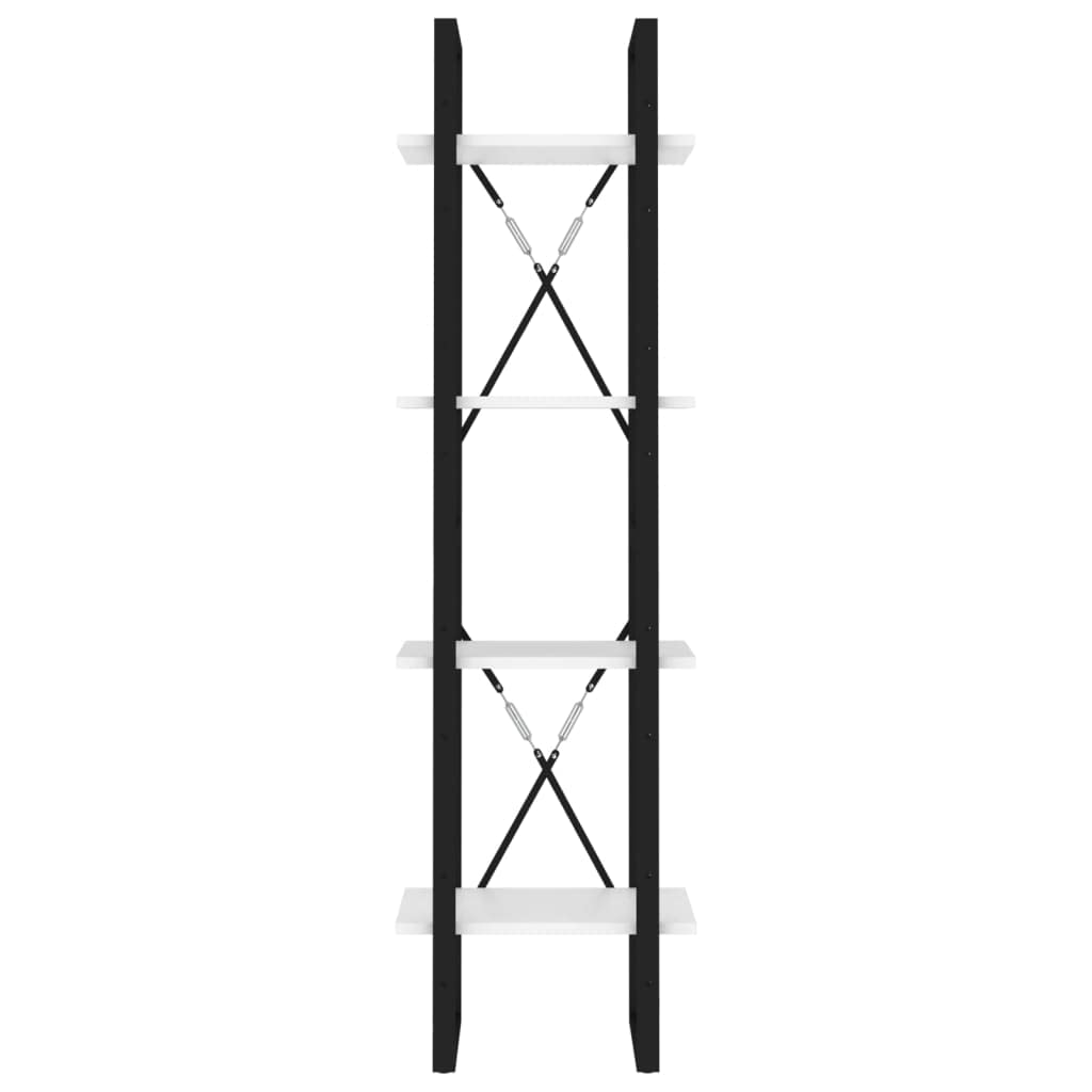 4-Tier Book Storage Cabinet - Multipurpose Bookshelf & Display Shelf for Living Room, Bedroom, Playroom - White Chipboard Organizer (15.7