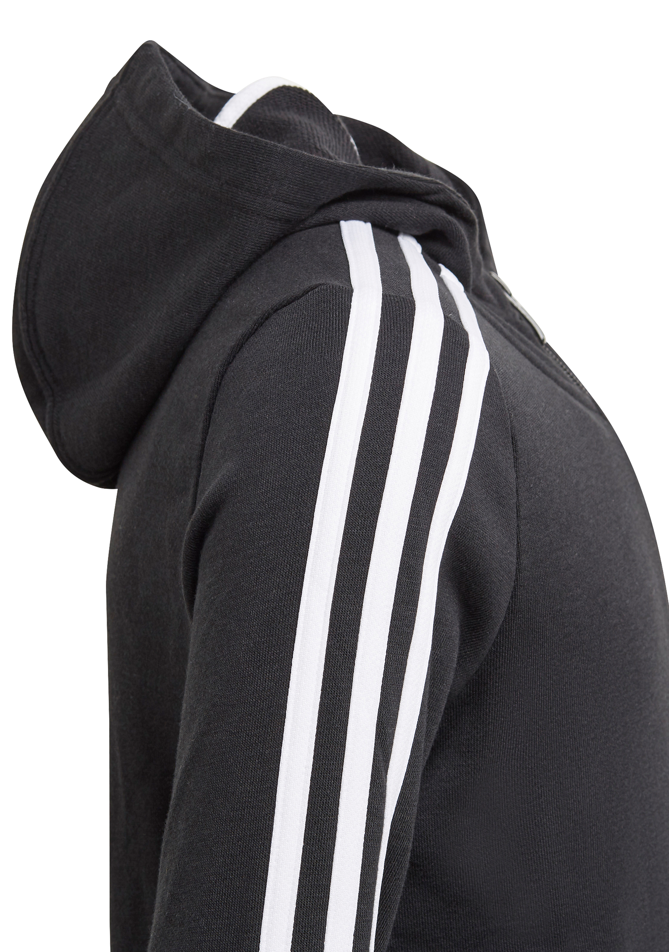 Adidas Girls Essentials 3-Stripe Full-Zip Hoodie - Comfortable Athletic Jacket for Teens & Kids - Perfect for School, Sports & Casual Wear