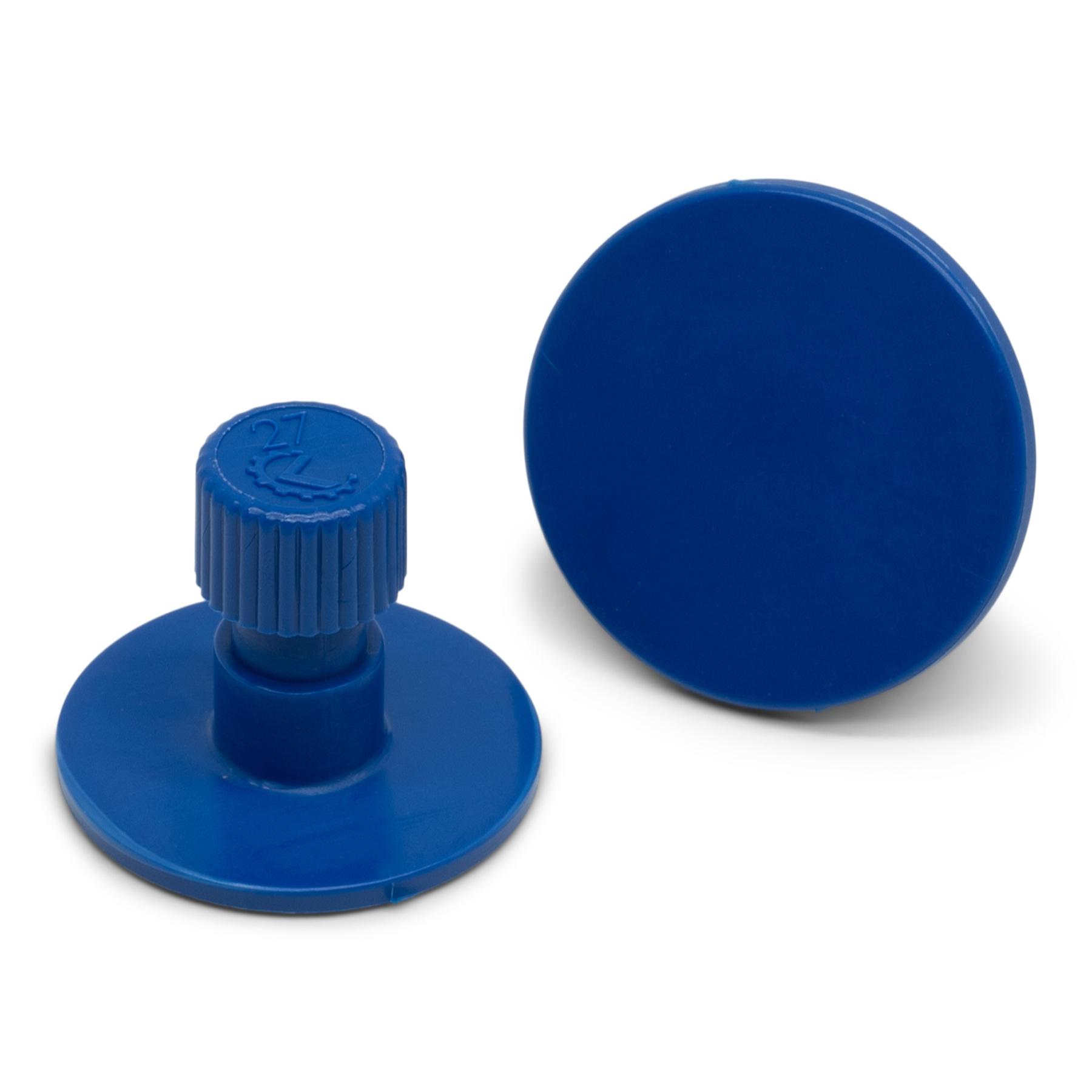 Dead Center™ 27mm Blue Intermediate Round Tabs (5 Pack) - Perfect for Woodworking, Metalworking, and DIY Projects - High Precision Center Finder for Drilling and Machining