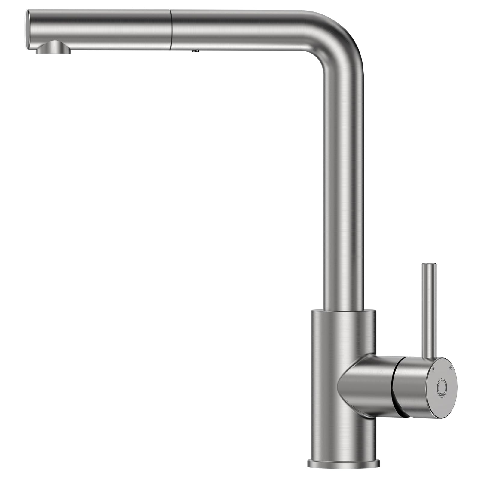 CECIPA Stainless Steel Pull-Out Kitchen Faucet with 360° Swivel Sprayer & Removable Aerator - No Drip Design for Modern Home Kitchen Sink (Ideal for Washing Dishes, Filling Pots & Cleaning Countertops)