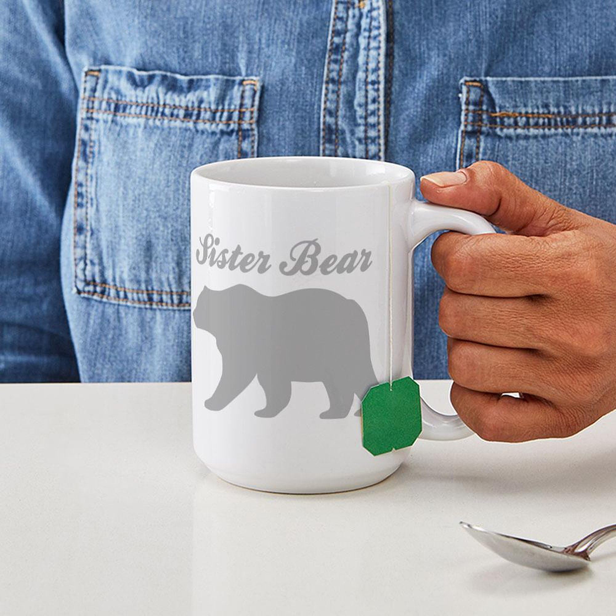 Sister Bear Ceramic Coffee Mug 15 oz (444 ml) - Cute & Durable Gift for Sisters, Besties, or Coffee Lovers - Perfect for Morning Coffee, Tea, or Hot Chocolate at Home or Office